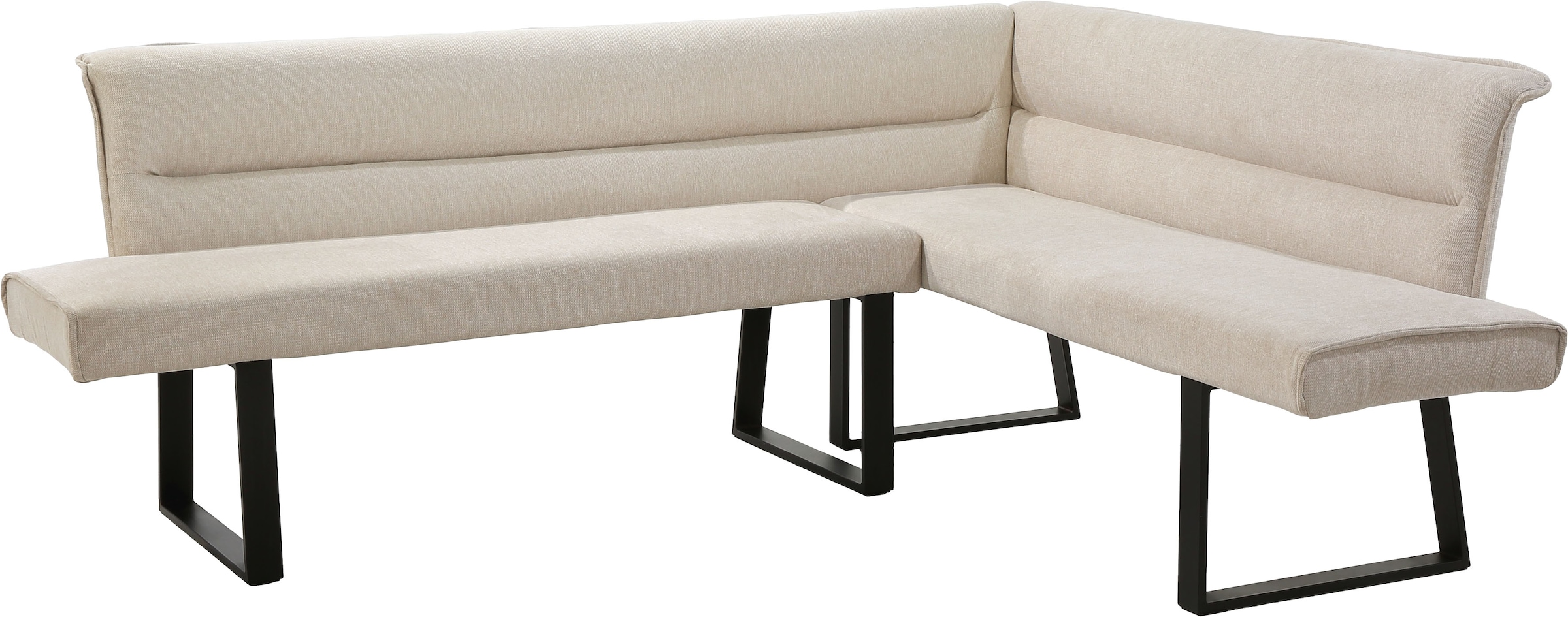 OTTO home Eckbankgruppe »Tisch, Bank und 2 Stühle, Taschenfederkern« Set, 4 tlg. Tisch (140x90cm) schwarz, Bank und Stühle anthrazit oder beige