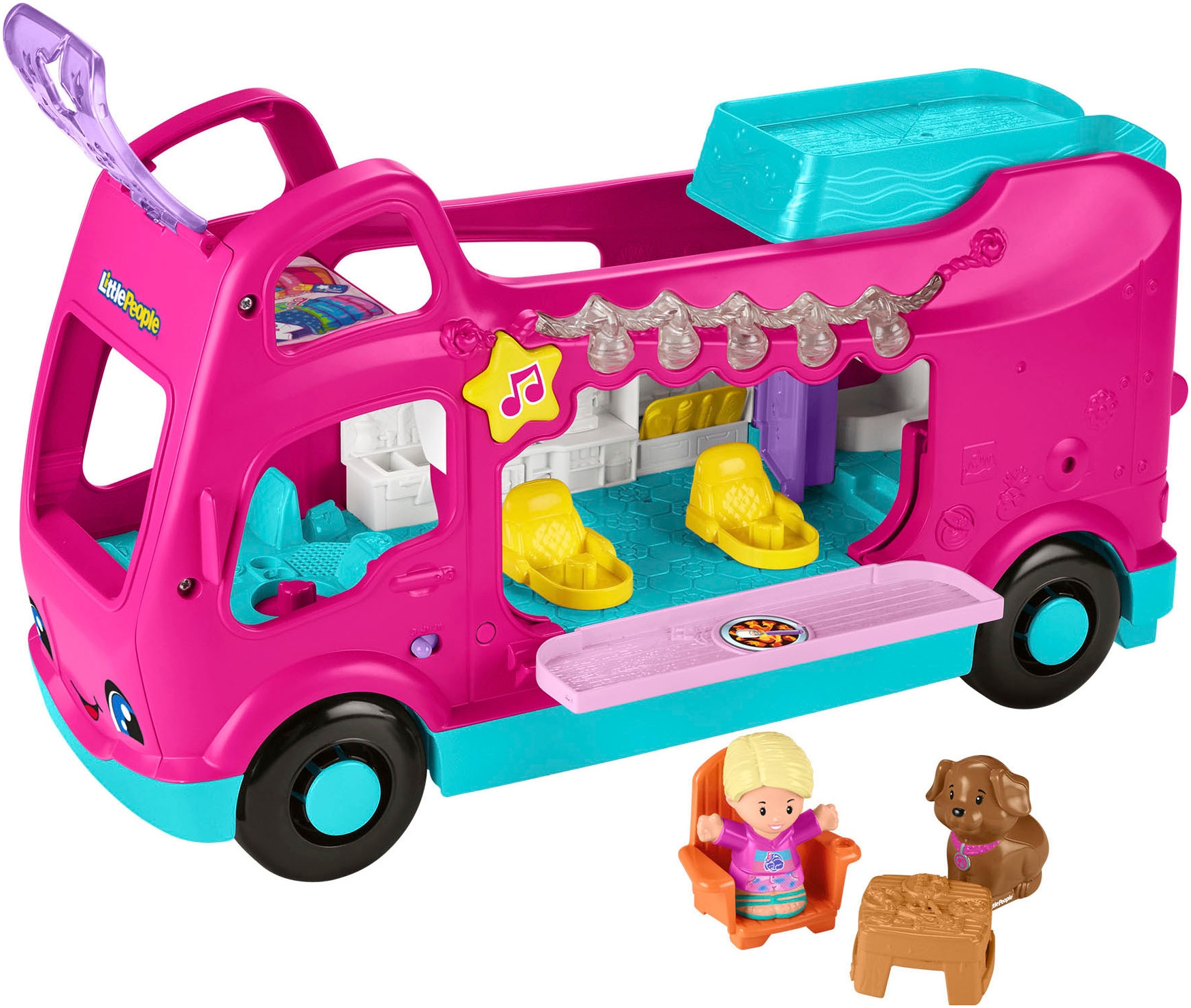 Spielzeug-Auto »Little People Barbie Little Dreamcamper Wohnmobil-Spielset«, mit Licht...