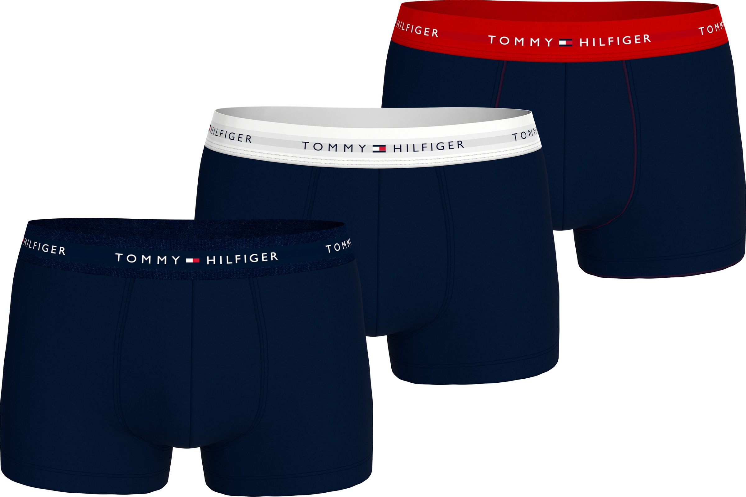 Tommy Hilfiger Underwear Trunk »3P WB TRUNK«, (Packung, 3 St., 3er-Pack), mit kontrastfarbenem Logobund