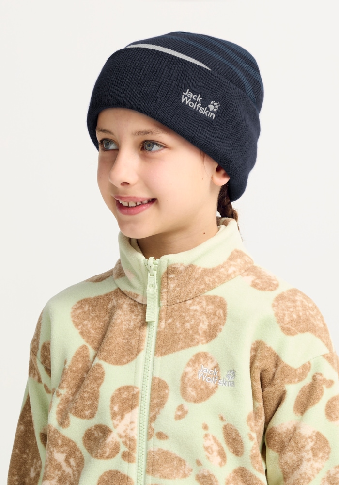 Jack Wolfskin Beanie »STRIPY KNIT BEANIE K« Kindermütze, warm, gestreift