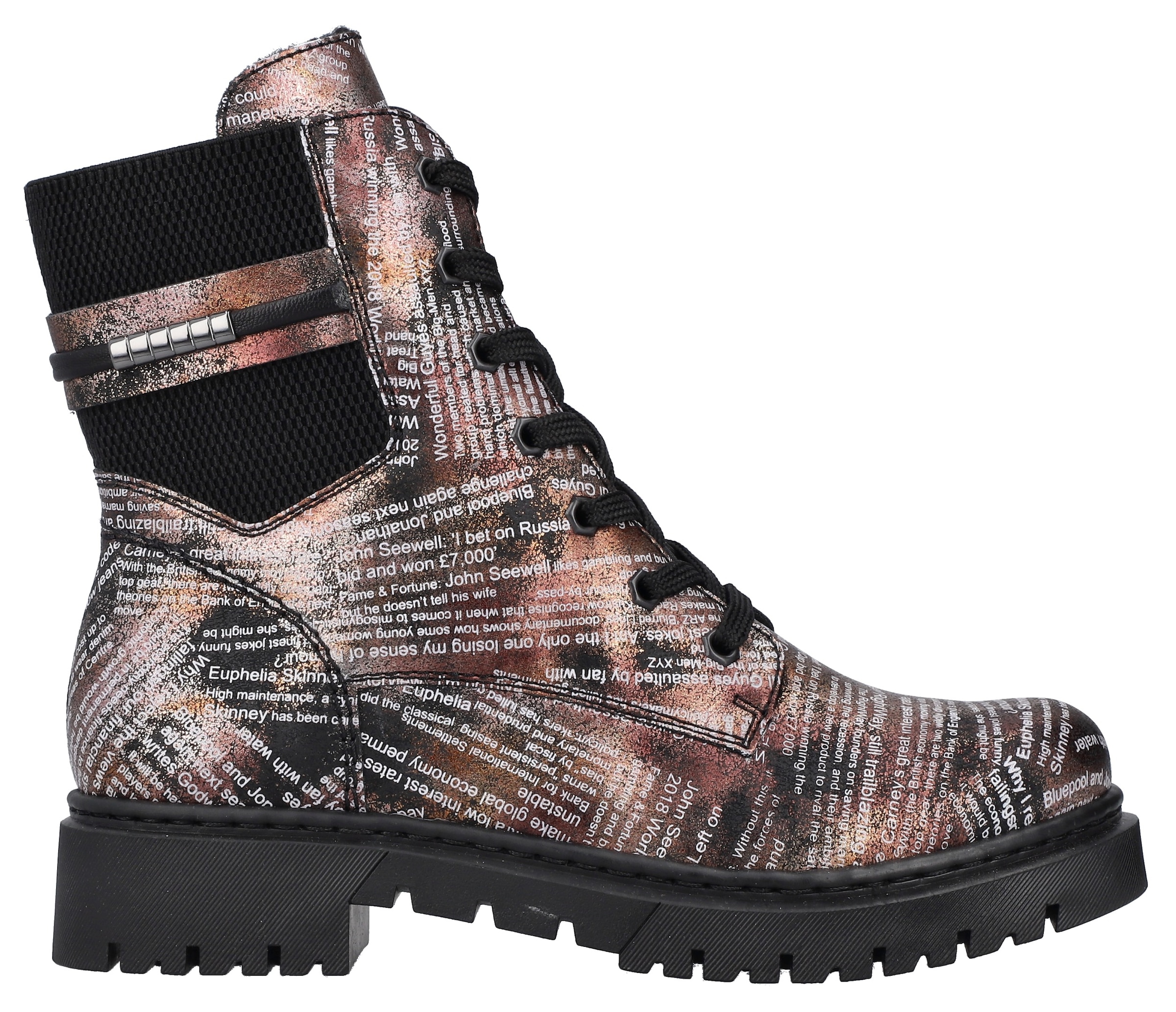 Rieker Winterstiefelette, Schnürboots, Stiefelette, Blockabsatz, mit Innenreißverschluss