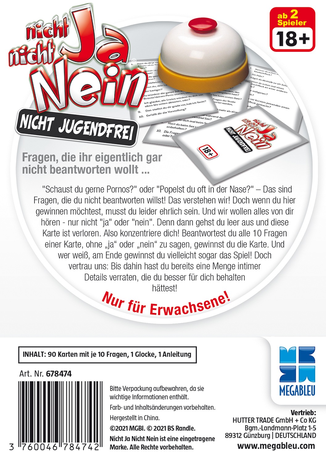 MEGABLEU Spiel »Nicht Ja Nicht Nein 18+«