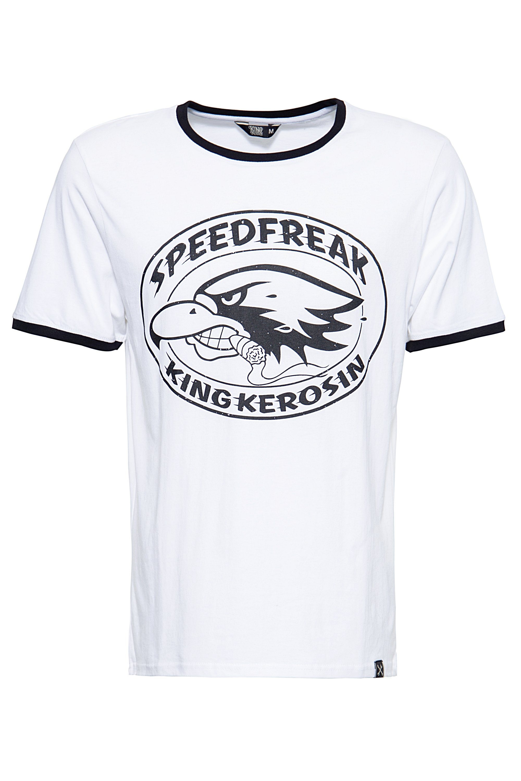KingKerosin Print-Shirt »Speedfreak«, in angesagter Ringer-Optik