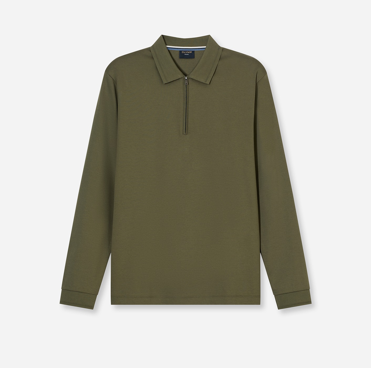 OLYMP Langarm-Poloshirt, unifarben, Polokragen, regular fit, casual