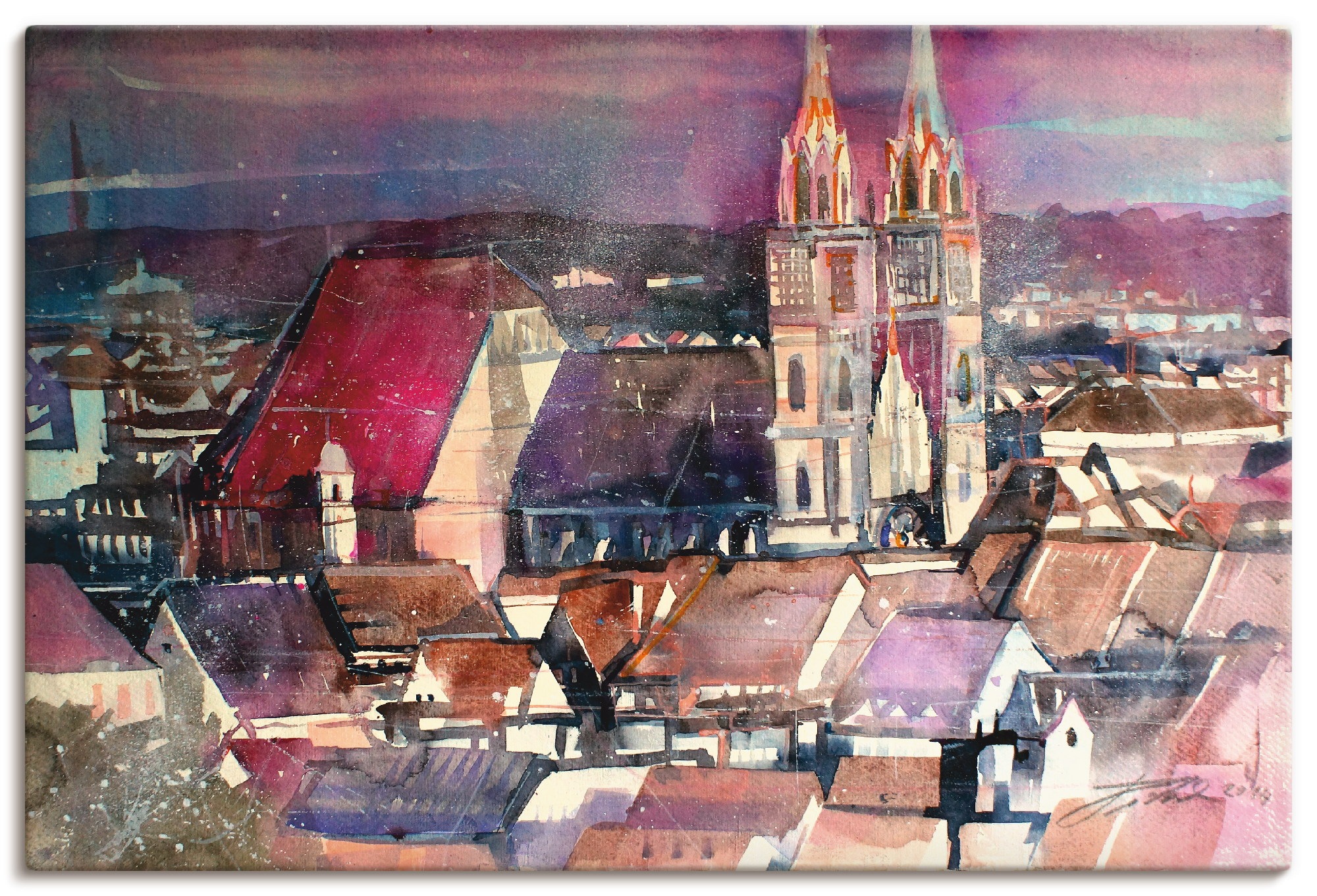 Artland Wandbild »Nürnberg, Blick zur Lorenzkirche«, Deutschland, (1 St.), in vielen Größen & Produktarten - Alubild / Outdoorbild für den Außenbereich, Leinwandbild, Poster, Wandaufkleber / Wandtattoo auch für Badezimmer geeignet