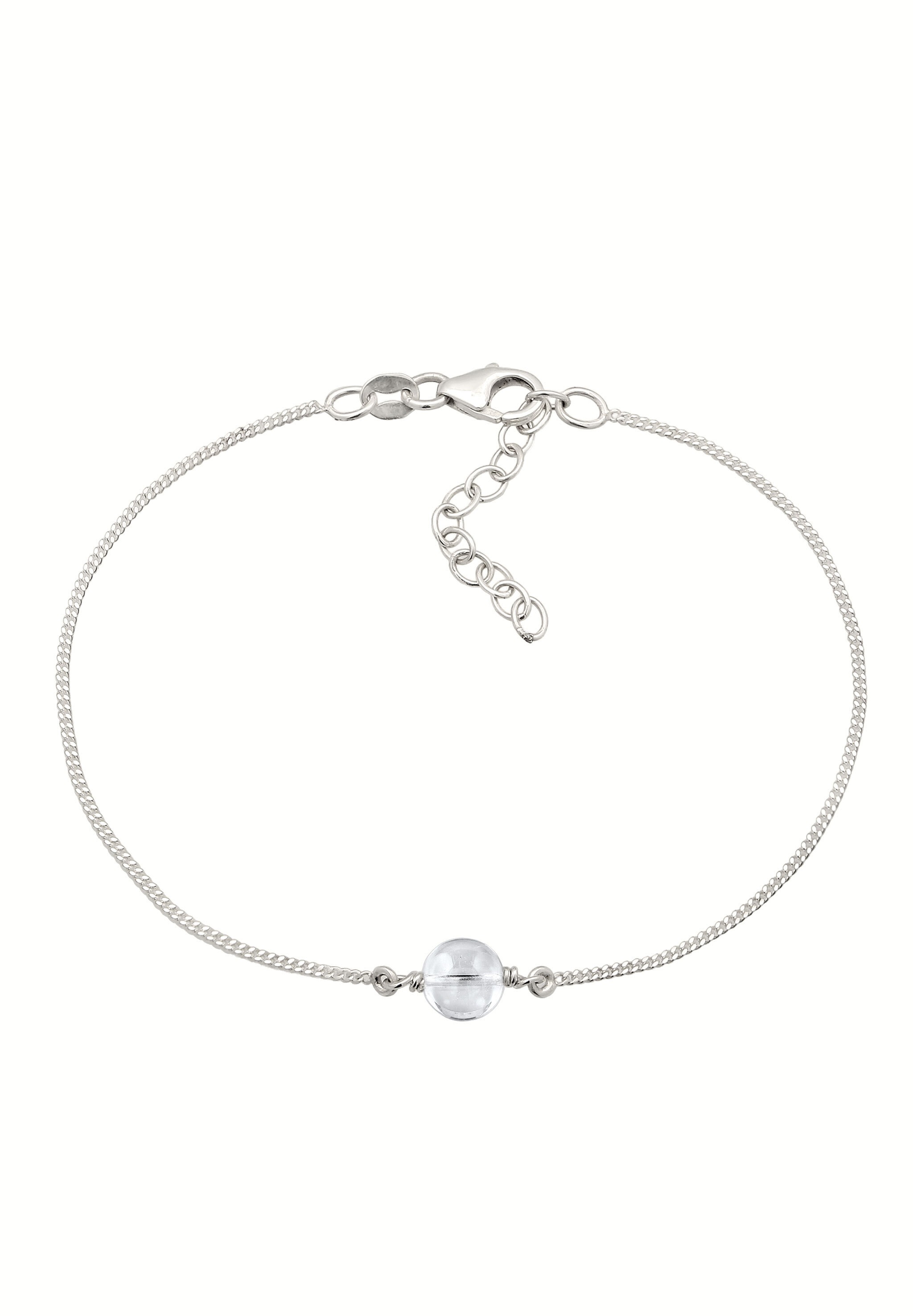 Elli Armkette »Armband Steine Kreis Bergkristall Transparent 925 Sterling Silber«