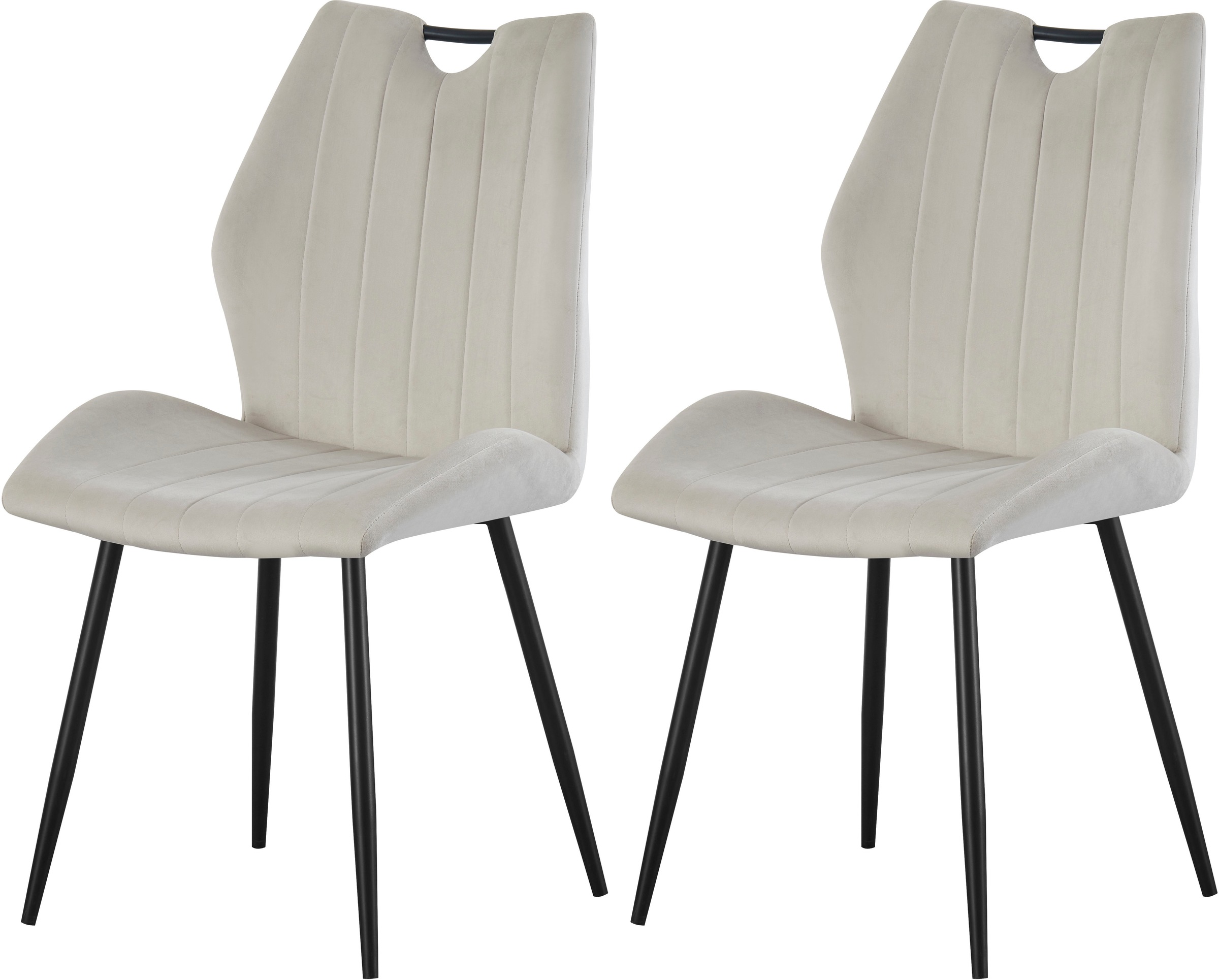 Home affaire Esszimmerstuhl »KILLAM, 2er Set, mit Metallgestell in matt schwarz« (Set) 2 Stk.in verschiedenen Farben, Belsatbarkeit pro Stuhl 120 kg, mit Griffloch