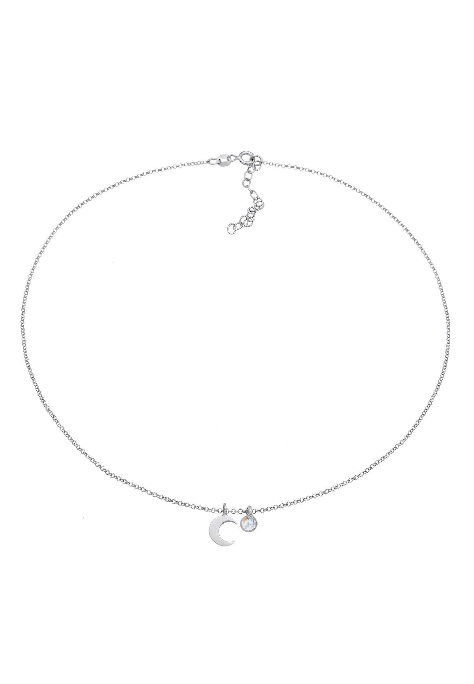 Elli Choker »Halskette Choker Halbmond Astro Mondstein 925 Silber«