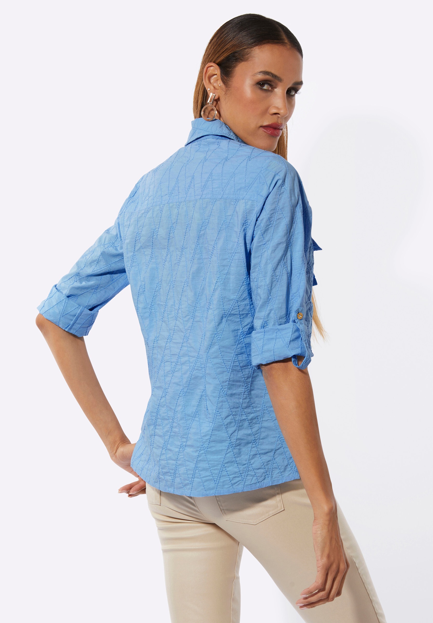 creation L Klassische Bluse »Bluse Baumwollbluse mit Lochstickerei«
