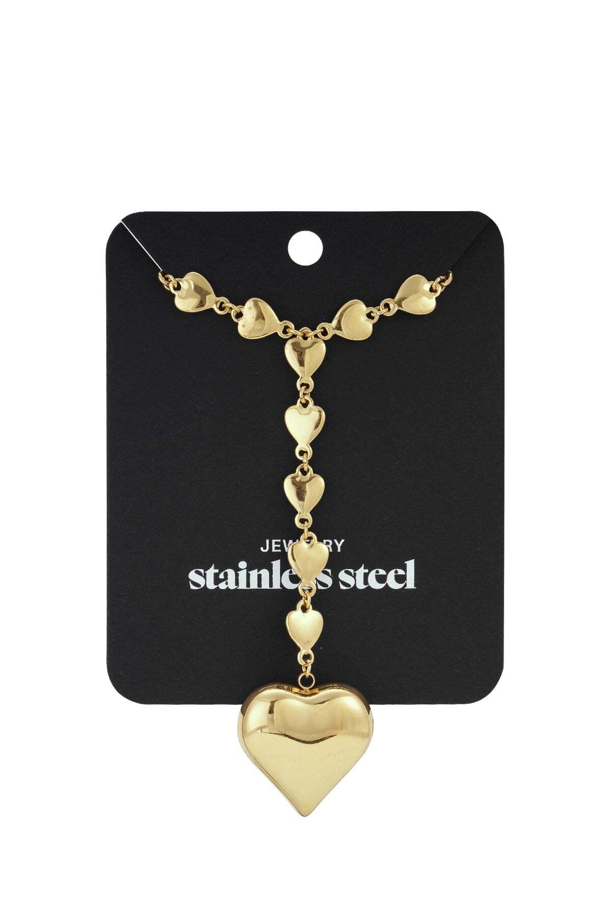 Adelia´s Kette mit Anhänger »Lange Anhängerkette mit Herzgliedern und Herzanhänger aus Edelstahl 76 cm + 5 cm« Dieser modische Modeschmuck zeichnet sich durch die eingearbeiteten Herzglieder und den Herzanhänger aus