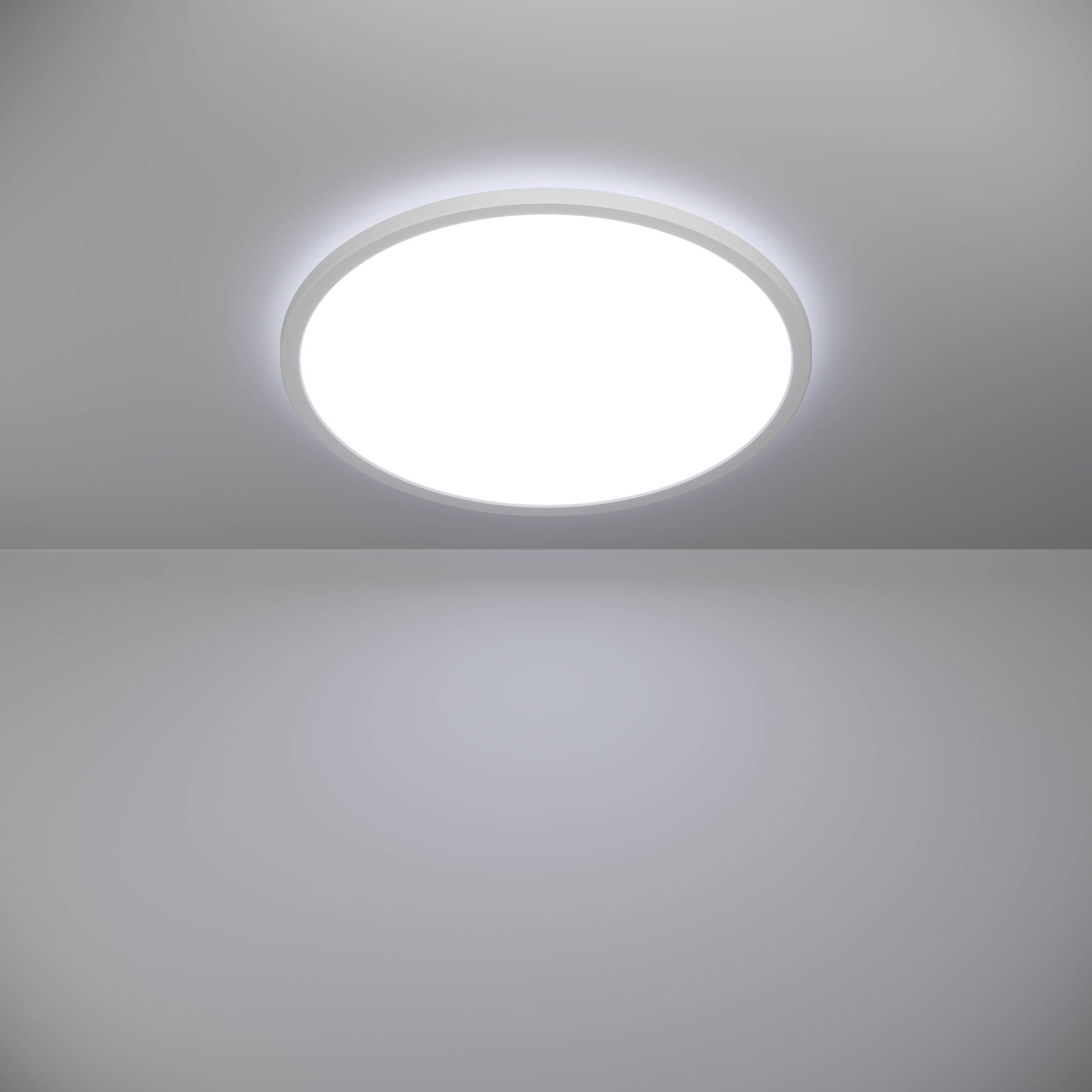 EGLO Deckenleuchte »Rovito Deckenlampe, Deckenbeleuchtung, Badlampe, Kunststoff, IP44« LED-Modul 1 Stk. Kaltweiß | Neutralweiß | Warmweiß Wand-/Deckenleuchte - H3,2 x Ø50 cm - weiß - 16,8W inkl.