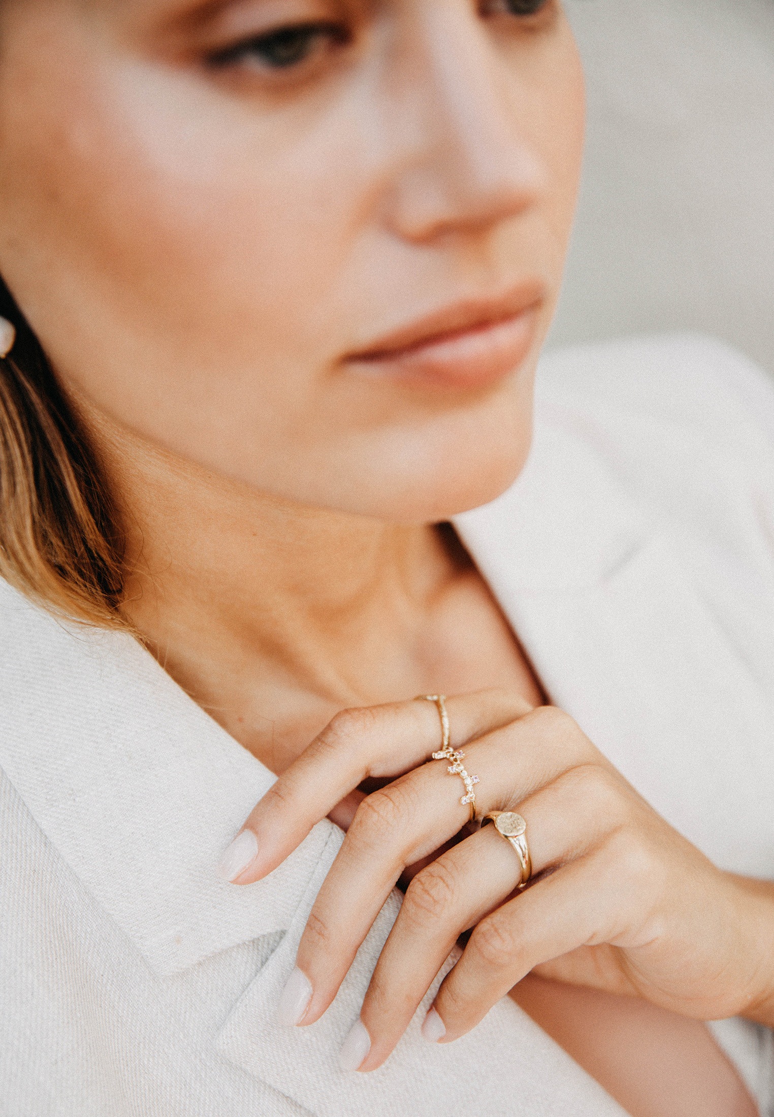 HAZE & GLORY Partnerring »Ring Siegelring Rund - Grateful 375 Gelbgold«