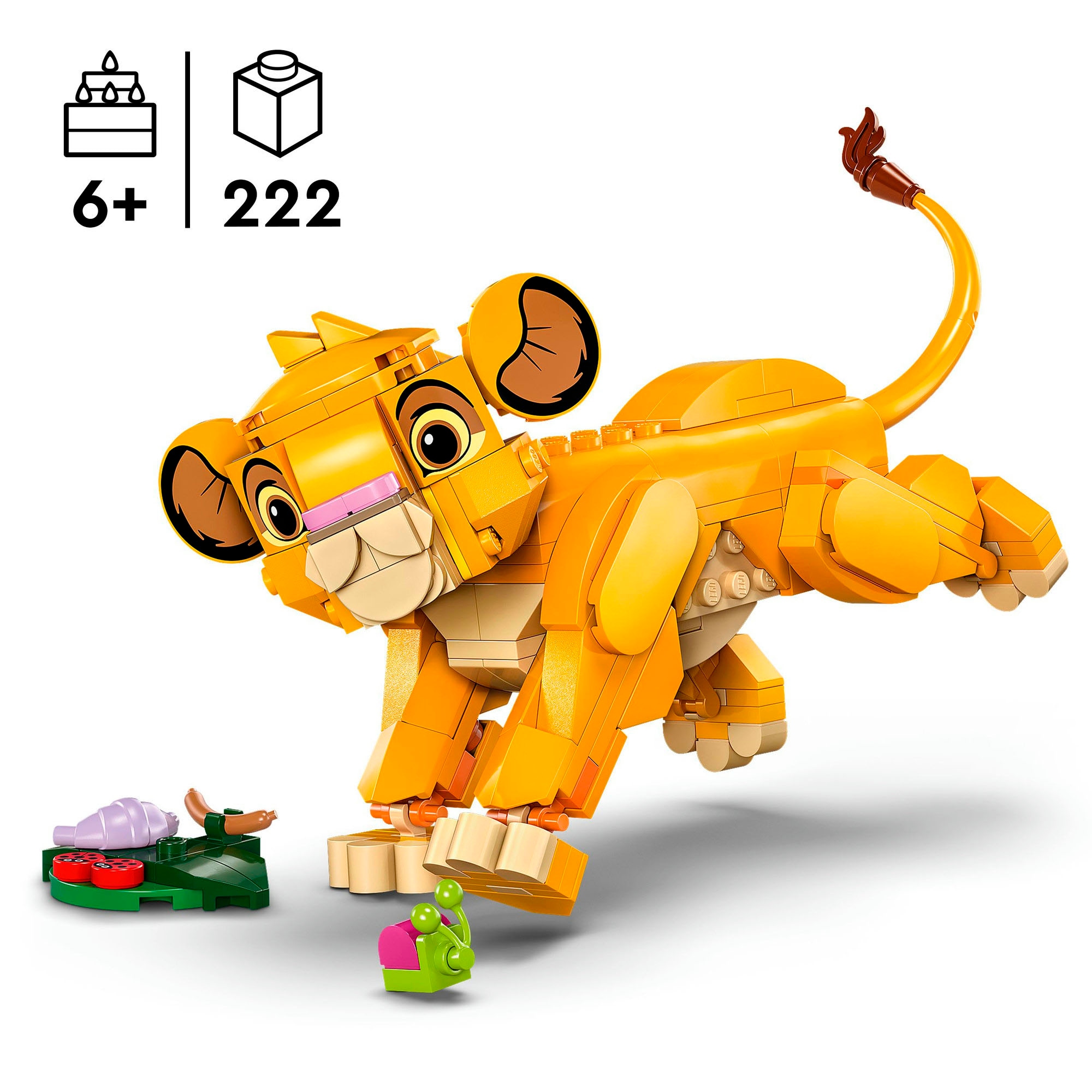 LEGO® Konstruktionsspielsteine »Simba, das Löwenjunge des Königs (43243), LEGO Disney Classic«, (222 St.), Made in Europe