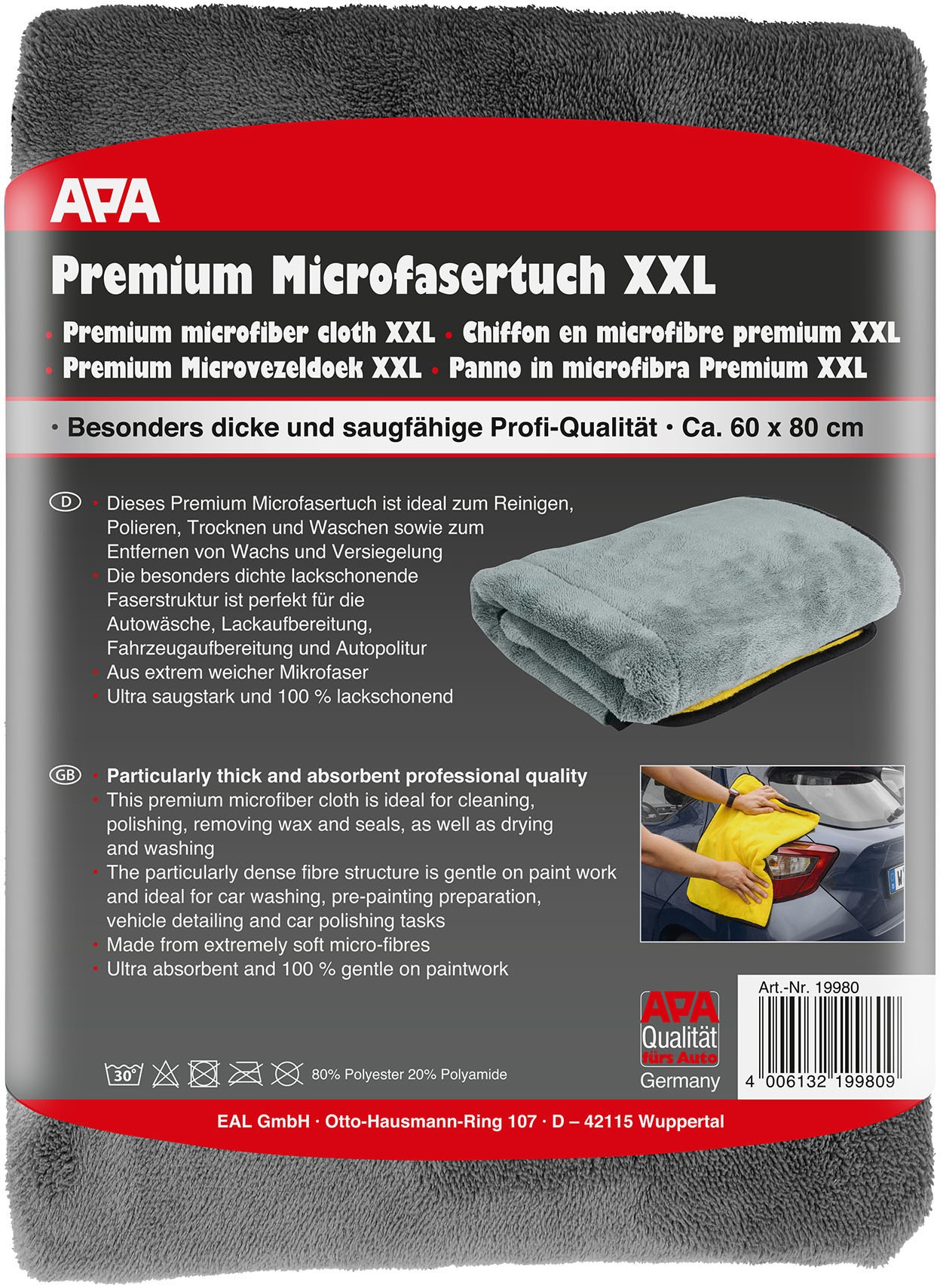 APA Mikrofasertuch »Premium Trockentuch XXL« (Mikrofaser 80 cmx60 cm