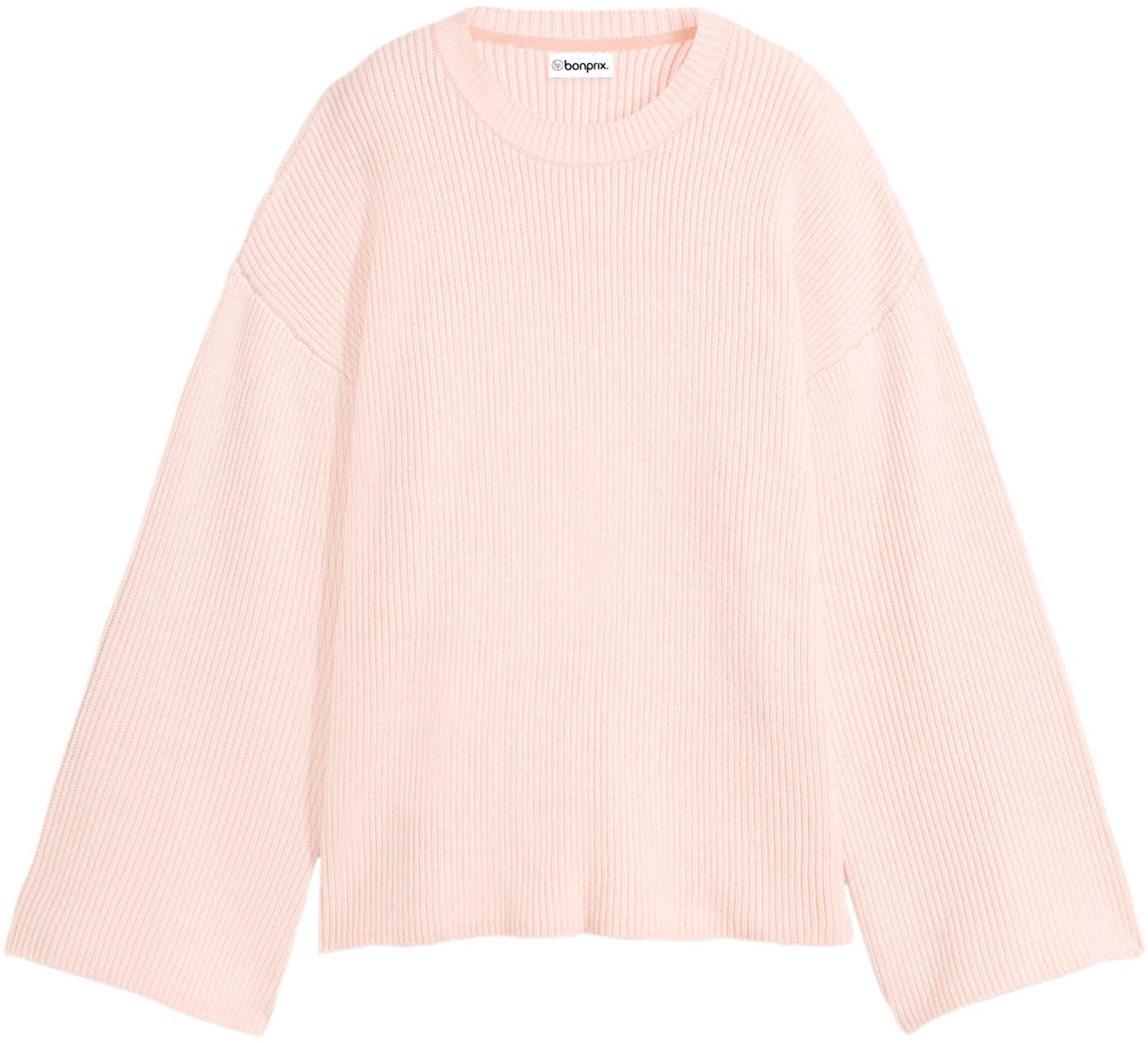 bonprix Strickpullover aus Polyester, mit Stehkragen, Oversize-Passform, feiner Rippstrick