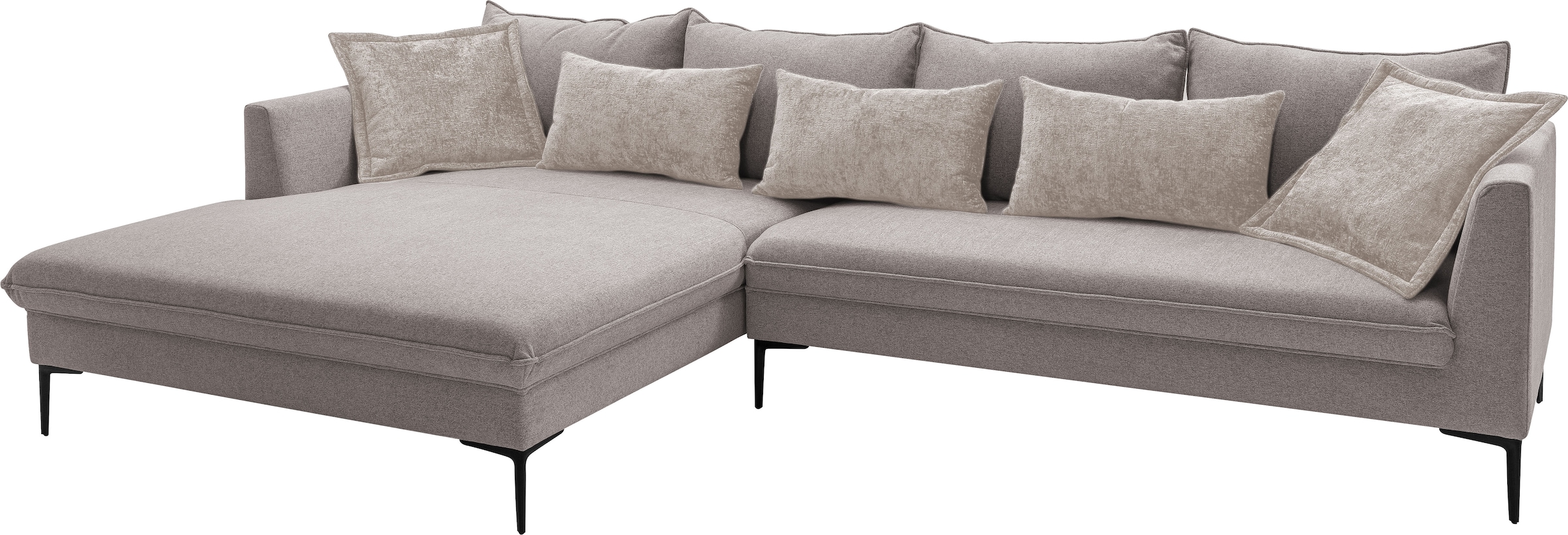 exxpo - sofa fashion Ecksofa »Piazza, elegant und edel, Designsofa mit tollem Sitzkomfort,«, (2 St.), Longchair Ecke in hochwertiger Verarbeitung, Stellmaße 321x187cm