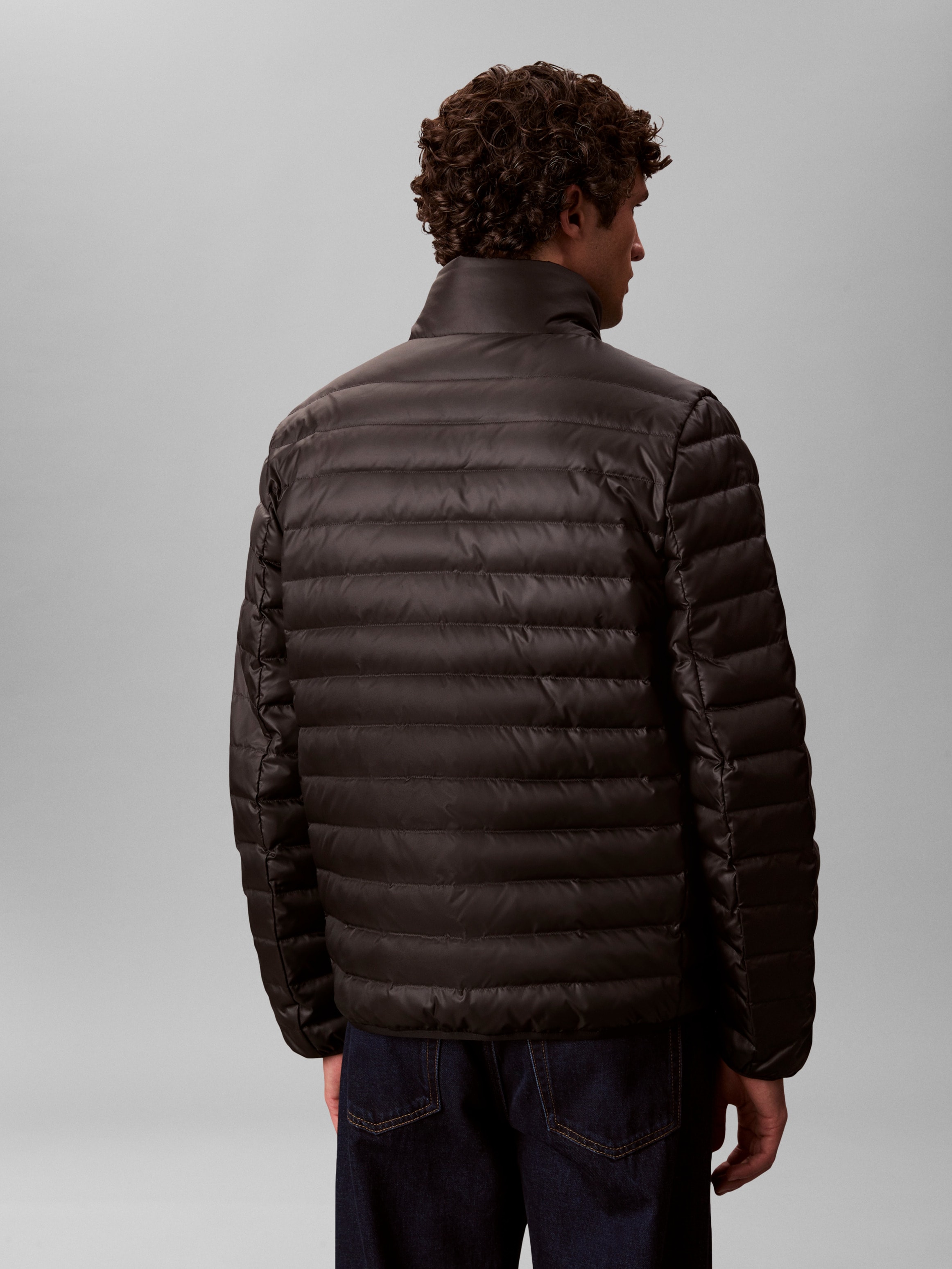 Calvin Klein Steppjacke »LS LT WT NYLN CHNNLD« ohne Kapuze Mit Rundhalsausschnitt