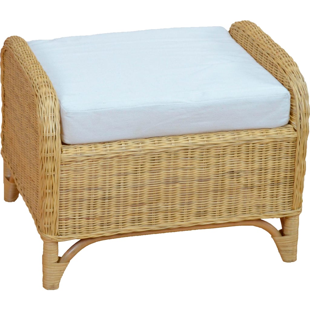 Home affaire Sitzhocker »Frieda«, (Rattanhocker mit Kissenauflage)