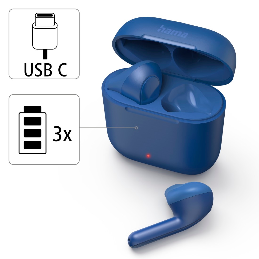 Hama Bluetooth-Kopfhörer »Bluetooth® Kopfhörer True Wireless, Earbuds,  Autopairing, Apple Siri«, A2DP Bluetooth-AVRCP Bluetooth-HFP-HSP-PBAP-SPP,  Freisprechfunktion-Sprachsteuerung, Google Assistant, Berührungssteuerung,  integriertes Mikrofon jetzt