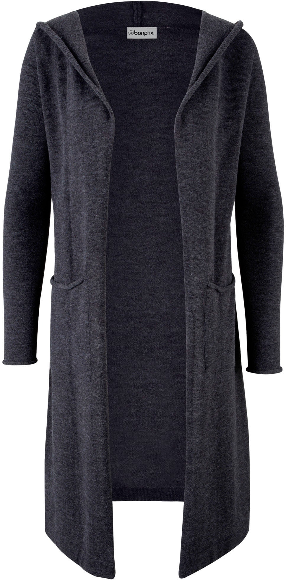 bonprix Longstrickjacke »Longstrickjacke mit Kapuze« lässige Passform, mit Kapuze, mit aufgesetzten Taschen