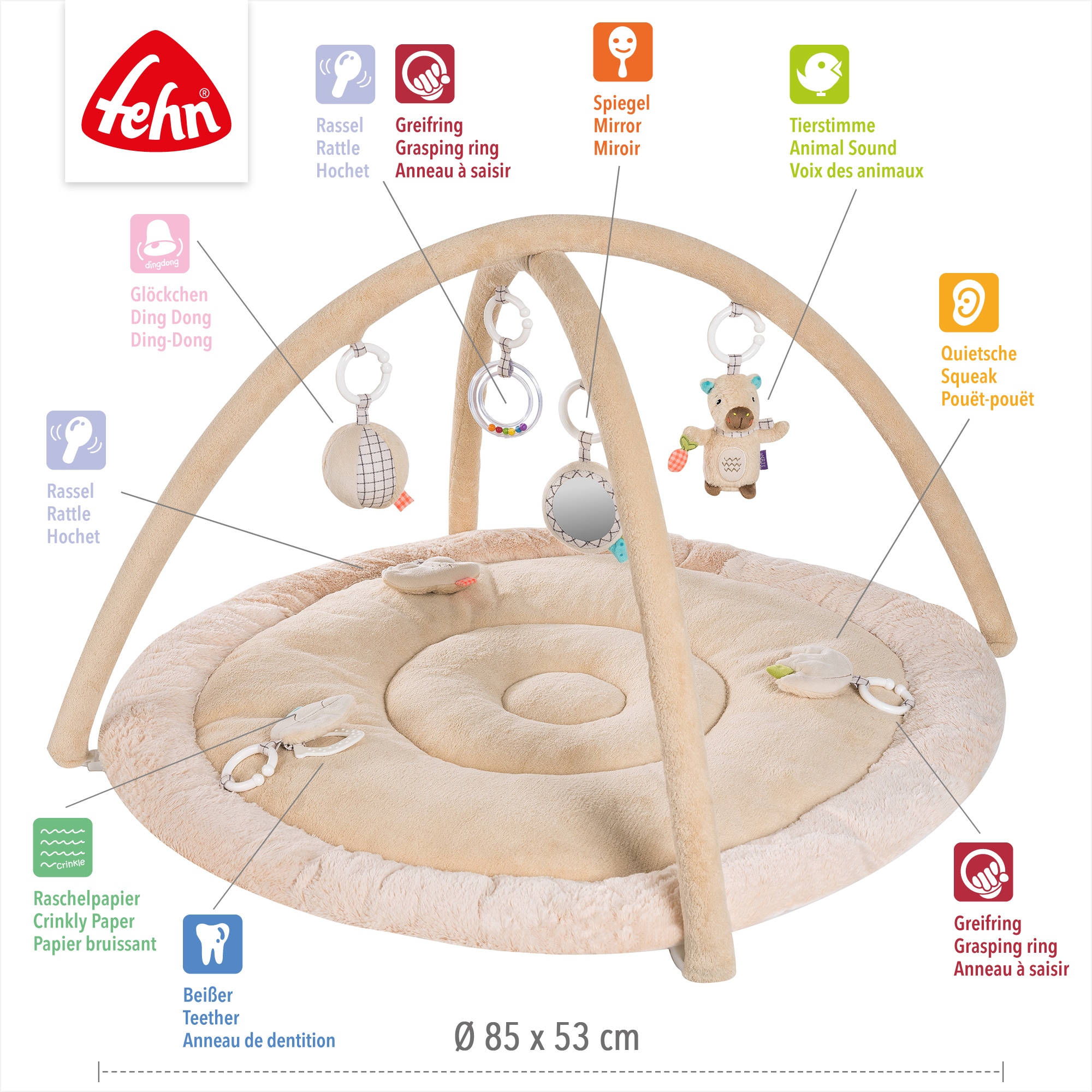 Fehn Spielbogen »Capybara Clara, Activity-Decke Capybara«