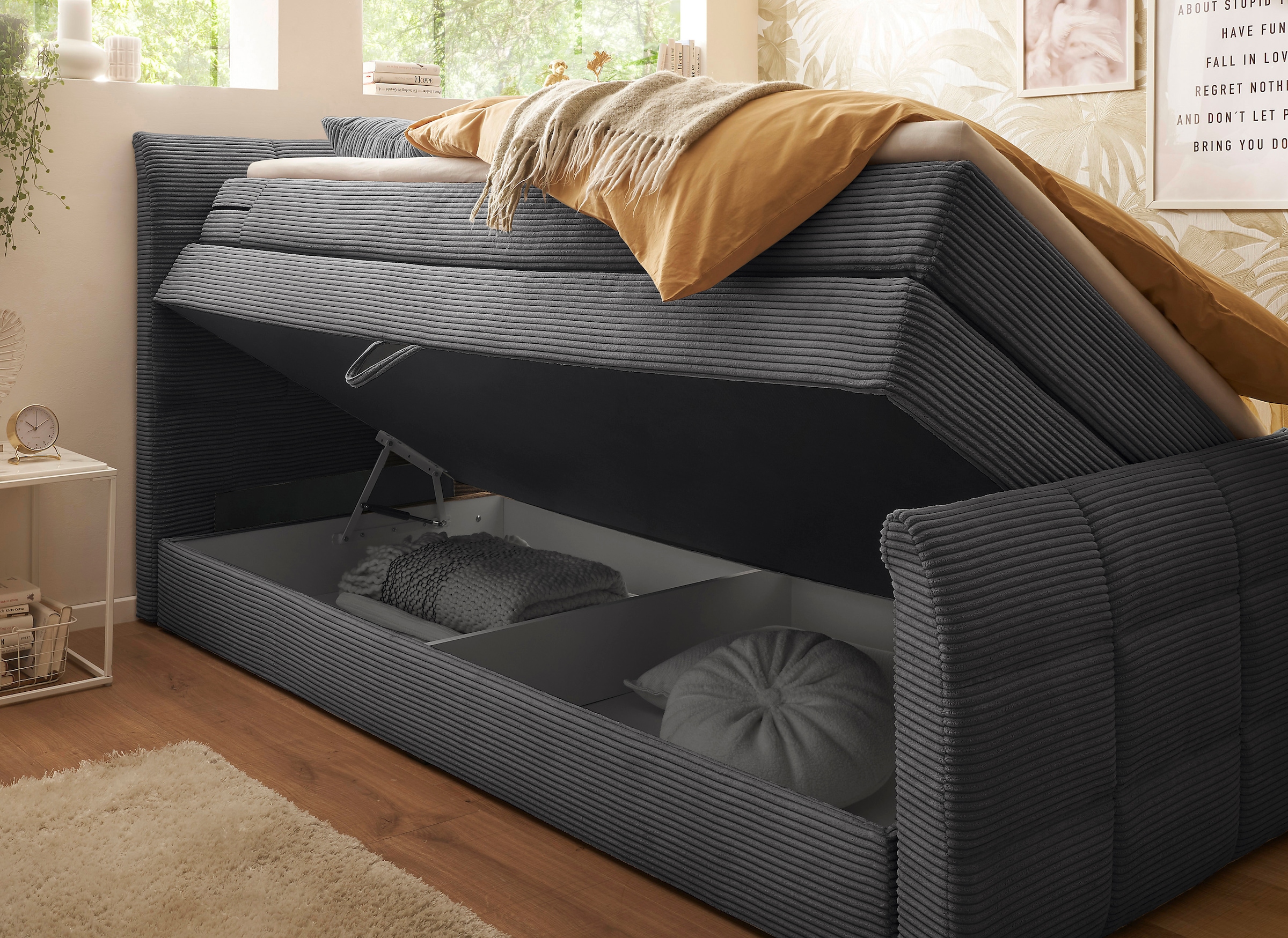ED EXCITING DESIGN Boxspringbett »Bolivia« harte Seite mit Kokosmatte, weiche Seite mit Filzabdeckung