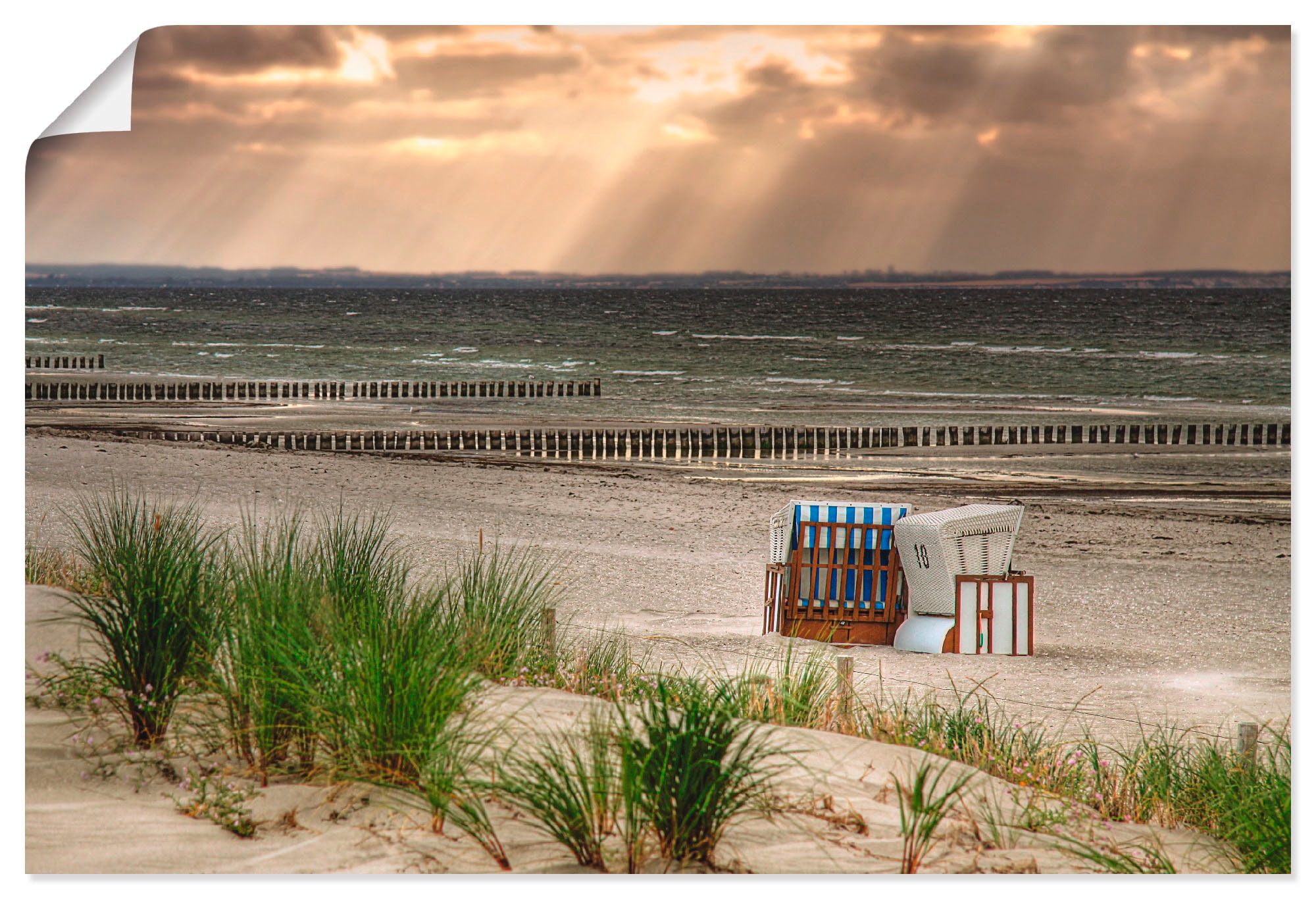Artland Wandbild »Schwarzer Busch Strand auf Insel Poel«, Strand, (1 St.), in vielen Größen & Produktarten - Alubild / Outdoorbild für den Außenbereich, Leinwandbild, Poster, Wandaufkleber / Wandtattoo auch für Badezimmer geeignet