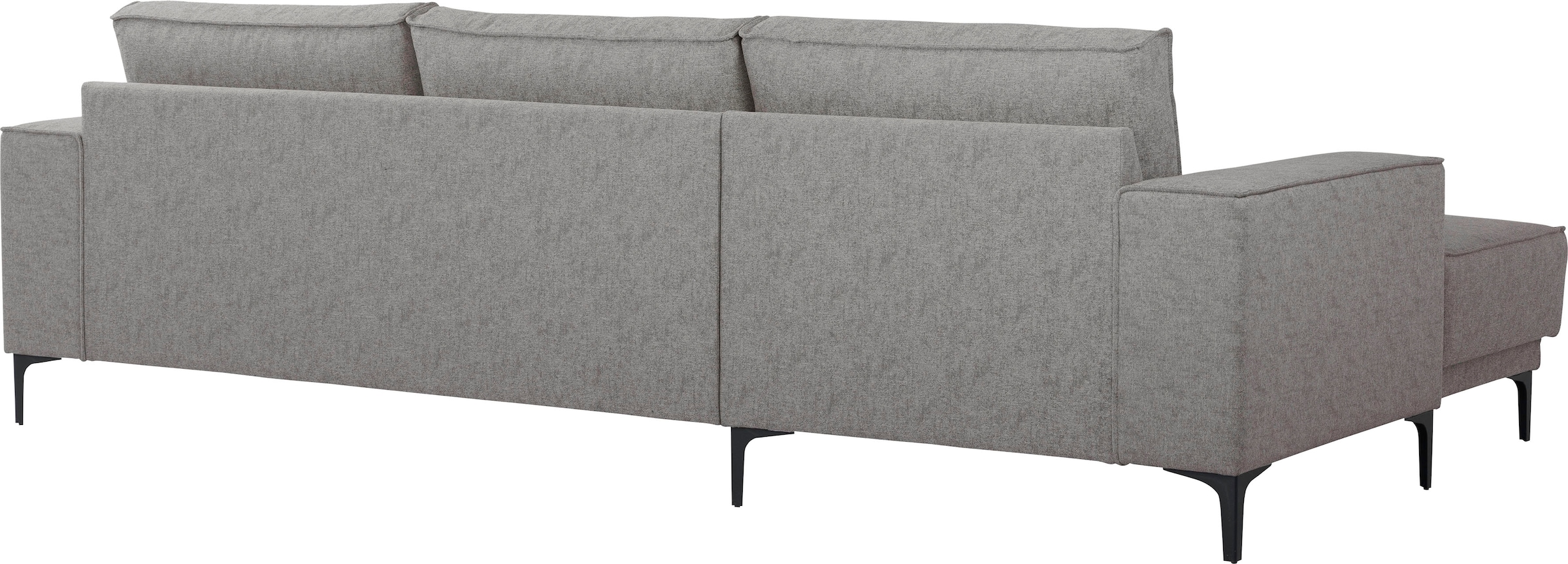 Places of Style Ecksofa »Polsterecke Oland, Struktur, Flachgewebe, Luxus-Microfaser, Boucle«, L-Form, 280 cm, Wellenunterfederung, Skandi-Design, Metallfüße