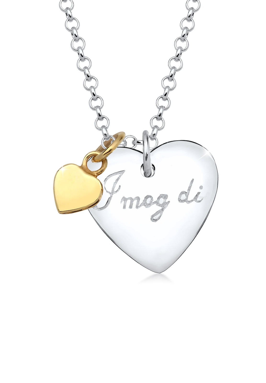 Elli Collierkettchen »Herz Wiesn I mog di Bi Color 925 Silber«