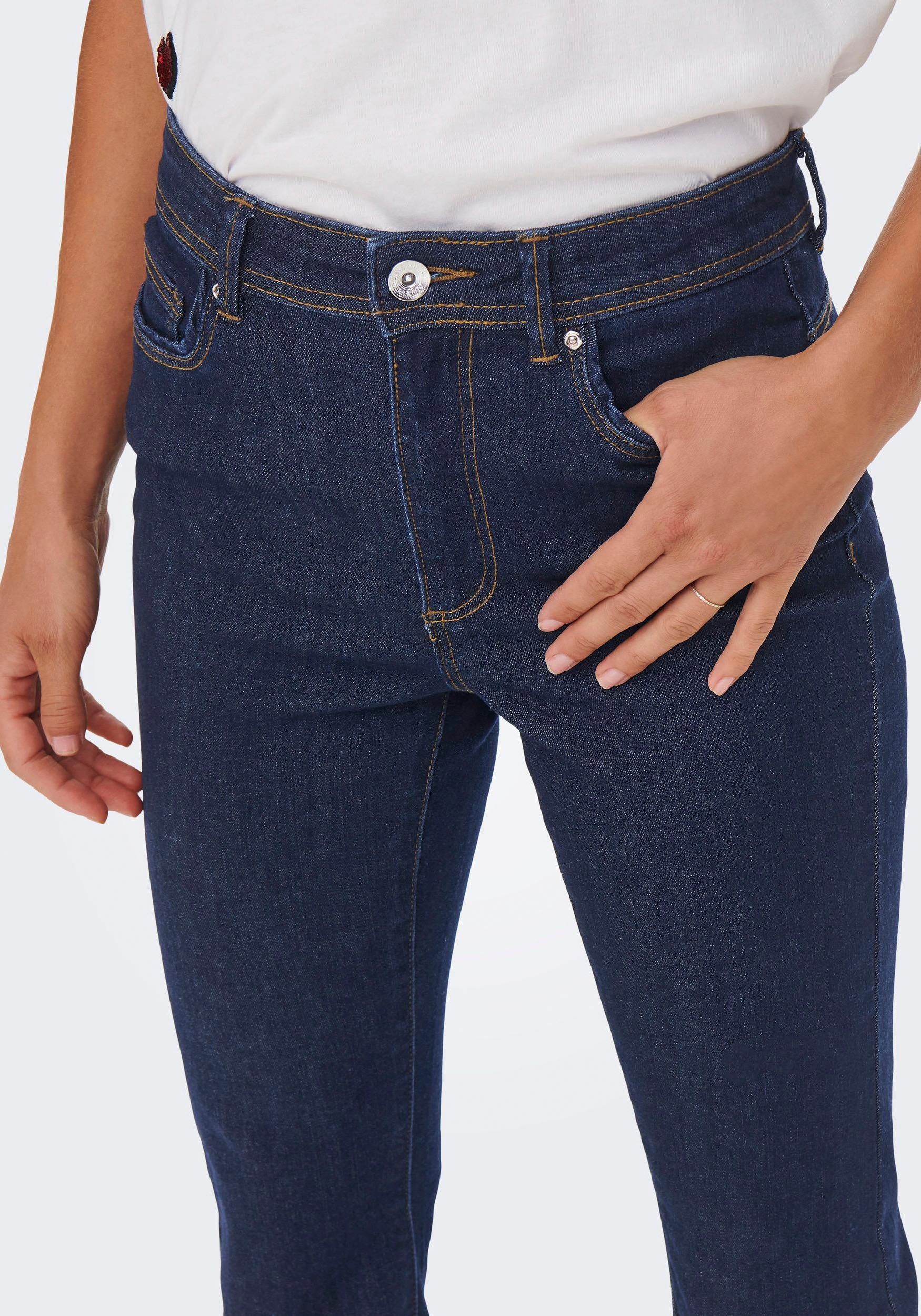 ONLY Bootcut-Jeans »ONLWAUW LIFE HW FLARED RINSE DNM«, mit Stretch