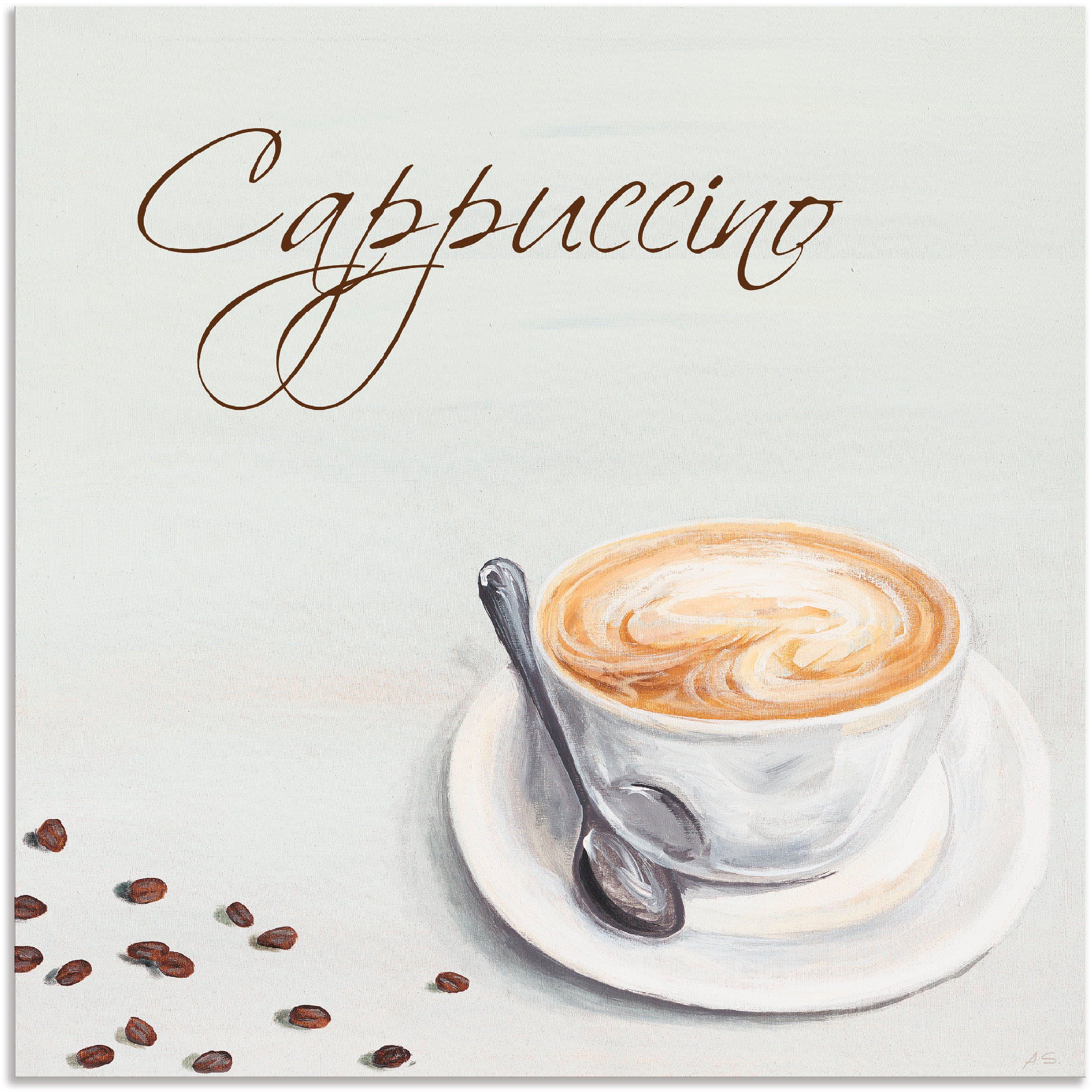 Artland Wandbild »Cappuccino II«, Getränke, (1 St.), in vielen Größen & Produktarten - Alubild / Outdoorbild für den Außenbereich, Leinwandbild, Poster, Wandaufkleber / Wandtattoo auch für Badezimmer geeignet