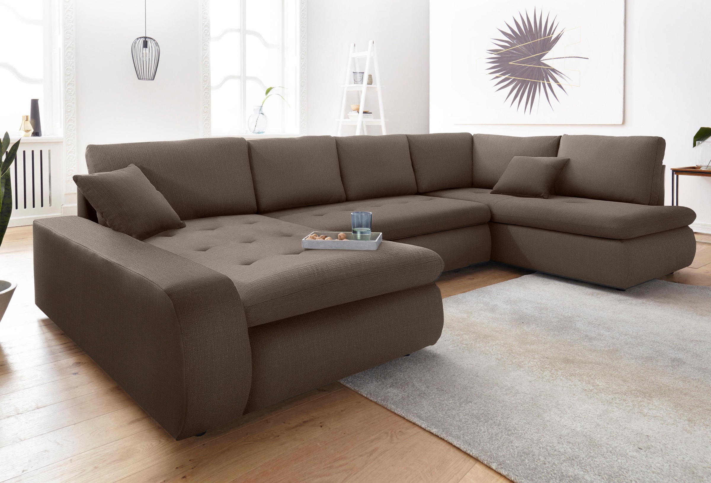 TRENDMANUFAKTUR Wohnlandschaft »Indie II, tolle Detailverarbeitung, bequem und komfortabel im Sitz«, wahlweise mit Bettfunktion, U-Form