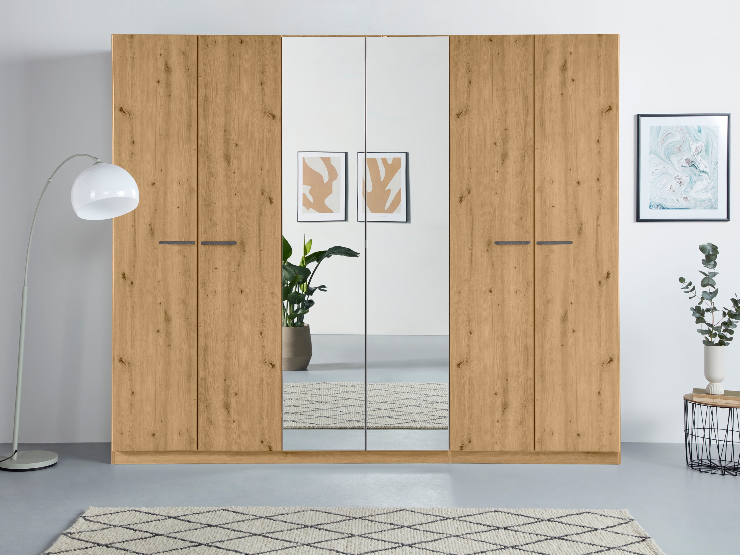 rauch Drehtürenschrank »Kleiderschrank Schrank Garderobe TOPSELLER OTELI inkl. Inneneinteilung«, (erhältlich in Breiten 91-360 cm, ab Breite 136cm inkl. Innenschubladen), mit zusätzlichen Einlegeböden, optional mit Spiegel MADE IN GERMANY
