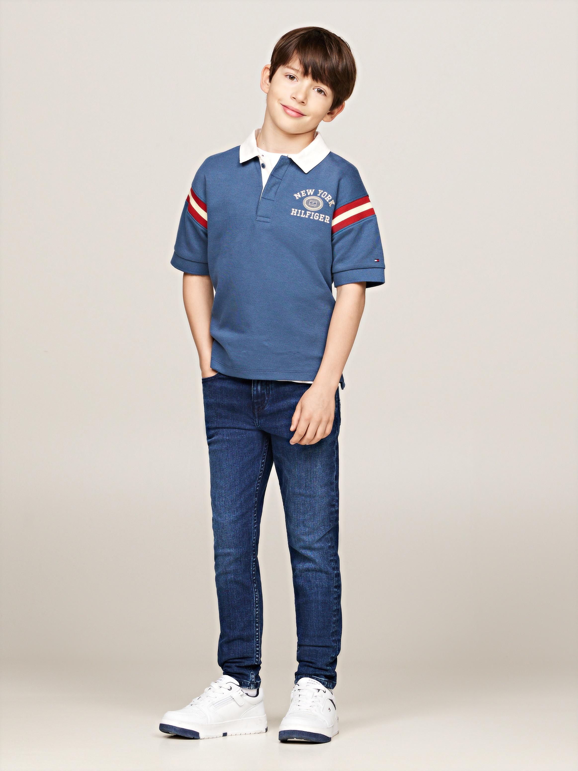 Tommy Hilfiger Skinny-fit-Jeans »SCANTON Y CORAL BLUE DENIM«, Kinder bis 16 Jahre mit Logostickerei