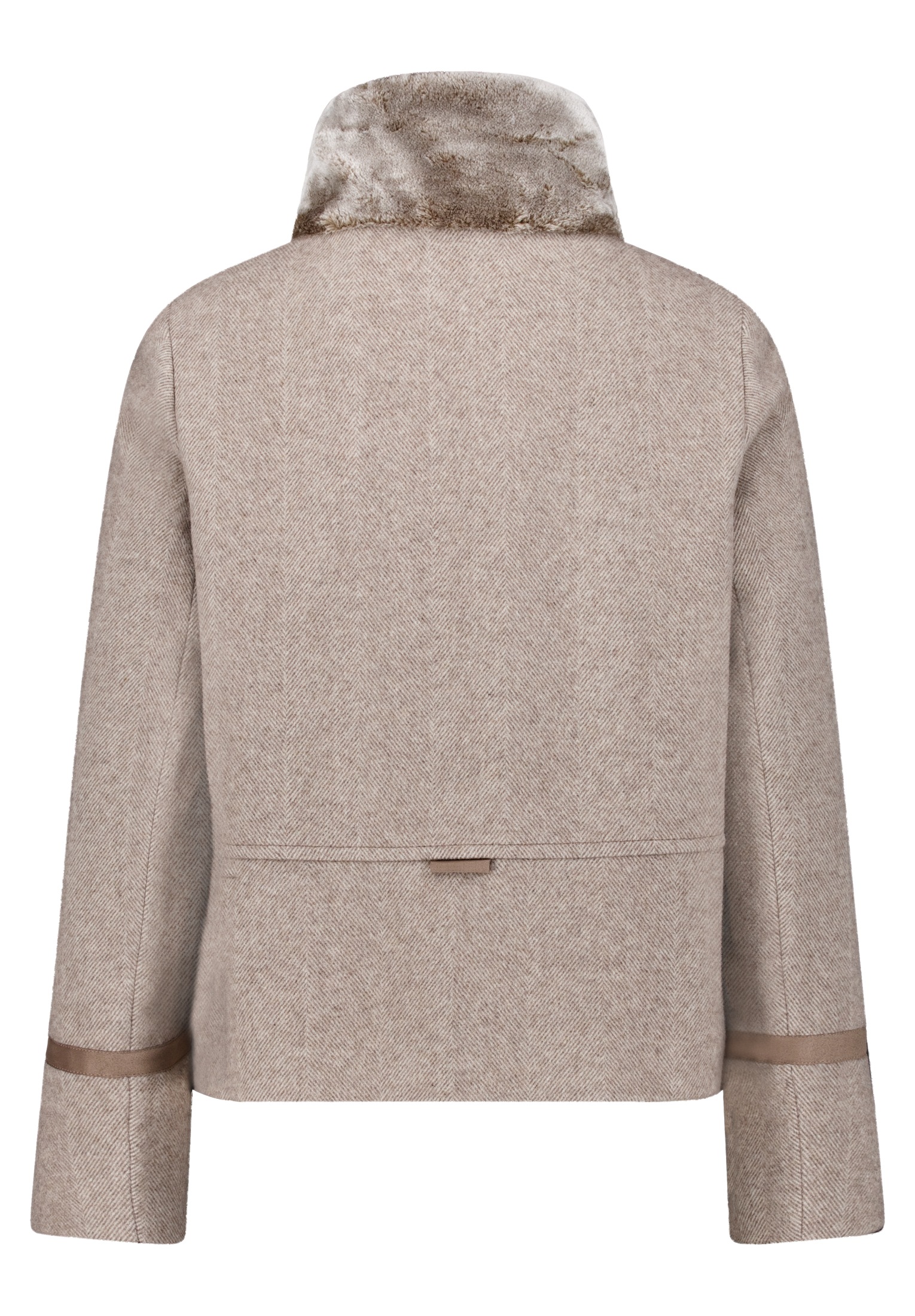 Gil Bret Fellimitatjacke ohne Kapuze mit Reißverschluss und aufgesetzten Fell-Taschen /mit Wolle