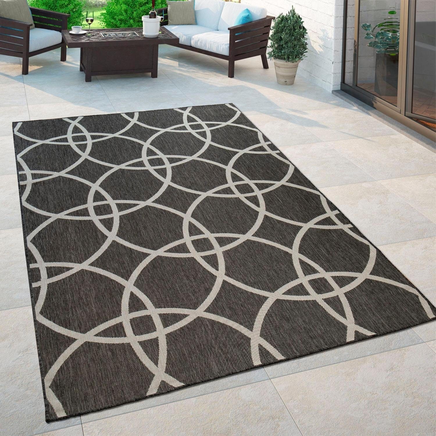 Paco Home Teppich »Coco 208«, rechteckig, 4 mm Höhe, Flachgewebe, In- und Outdoor geeignet, ideal Wohnzimmer & Schlafzimmer