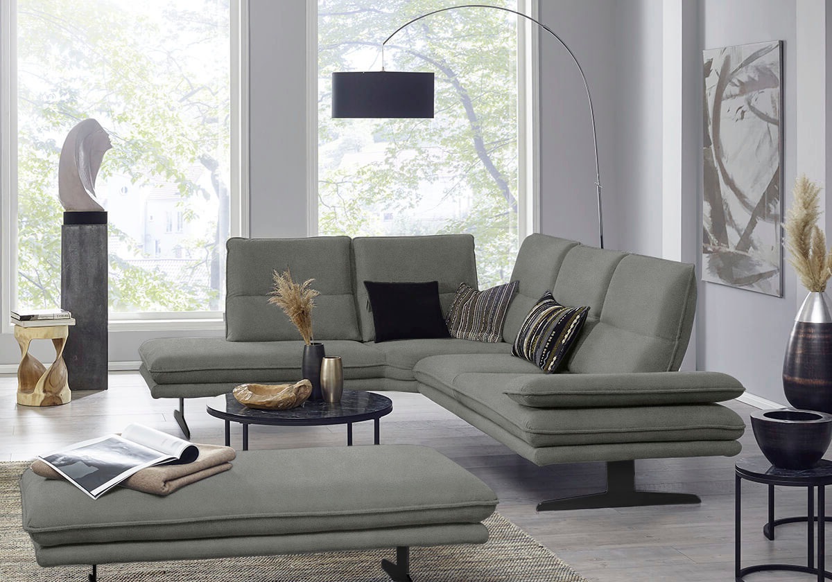 W.SCHILLIG Ecksofa »broadway, Designsofa, toller Sitzkomfort, zeitlos, elegant, L-Form« Sitztiefenverstellung, Kopfteil- & Seitenteilverstellung, Breite 284cm