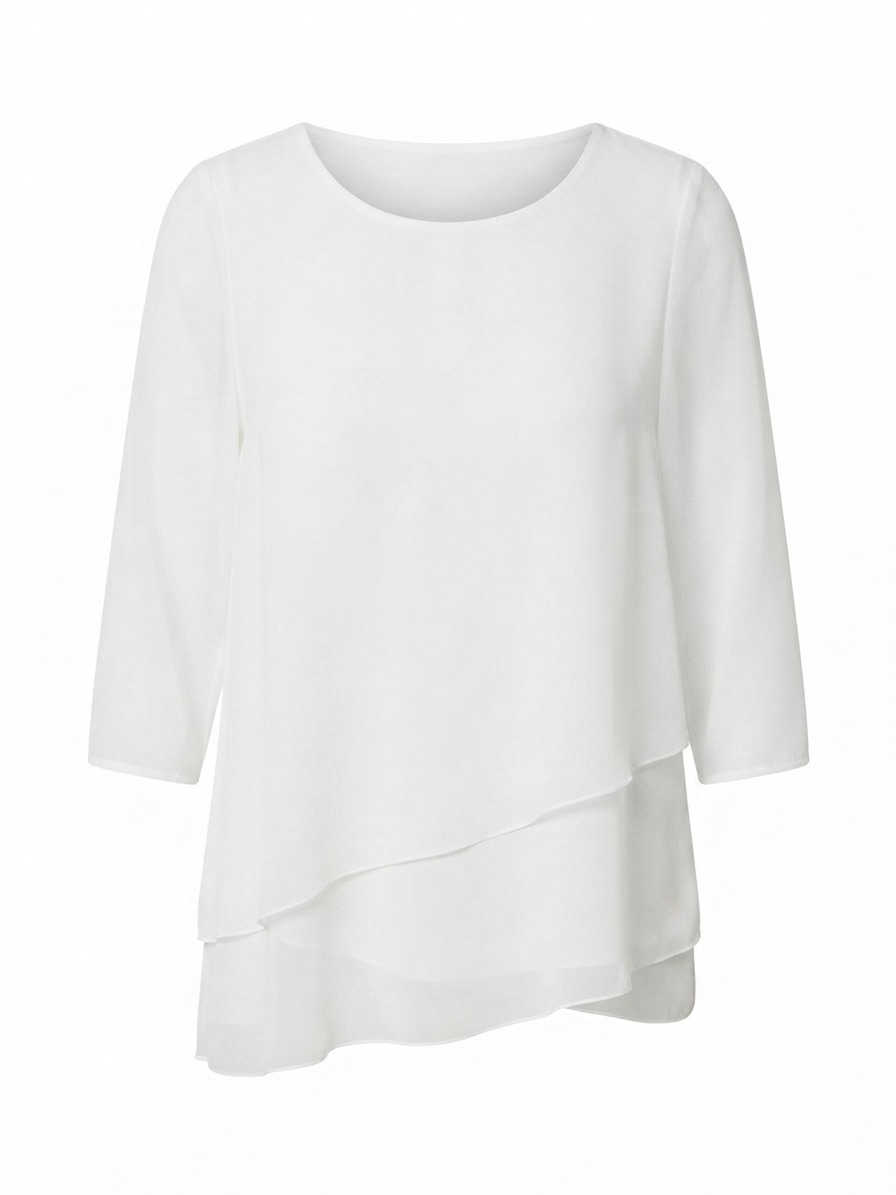 Seidel Moden Longbluse 3/4-Arm im Lagen-Look / asymmetrischer Schnitt / MADE IN GERMANY