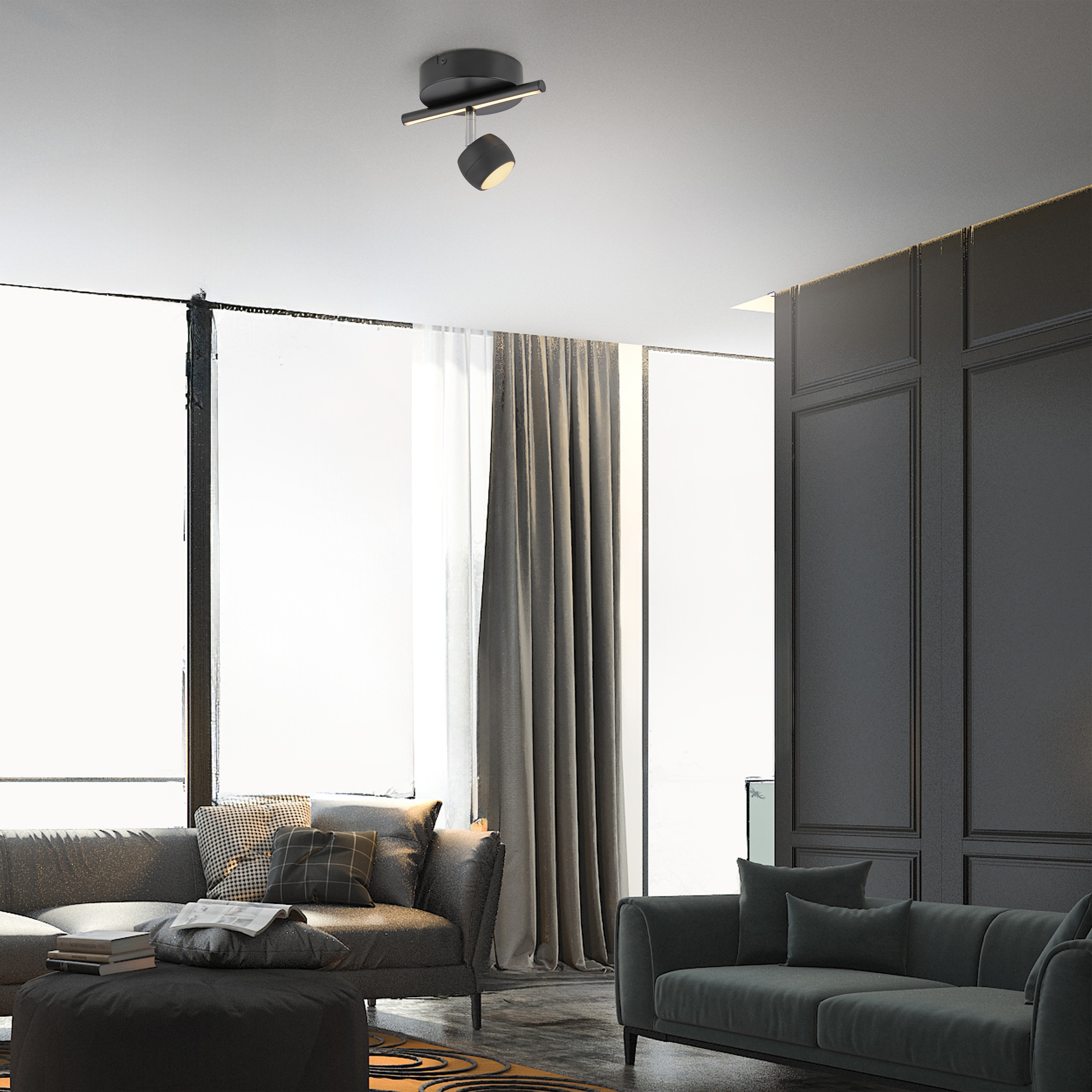 JUST LIGHT LED Deckenleuchte »JARIK« LED-Board 1 Stk. Warmweiß Serienschalter: Alles / Spots / Profile, getrennt schaltbar