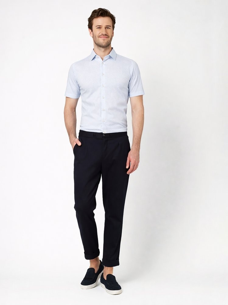 DESOTO Kurzarmhemd »Casual Kent 1/2« Kentkragen, Jerseyhemd, slim fit, fein gestreift