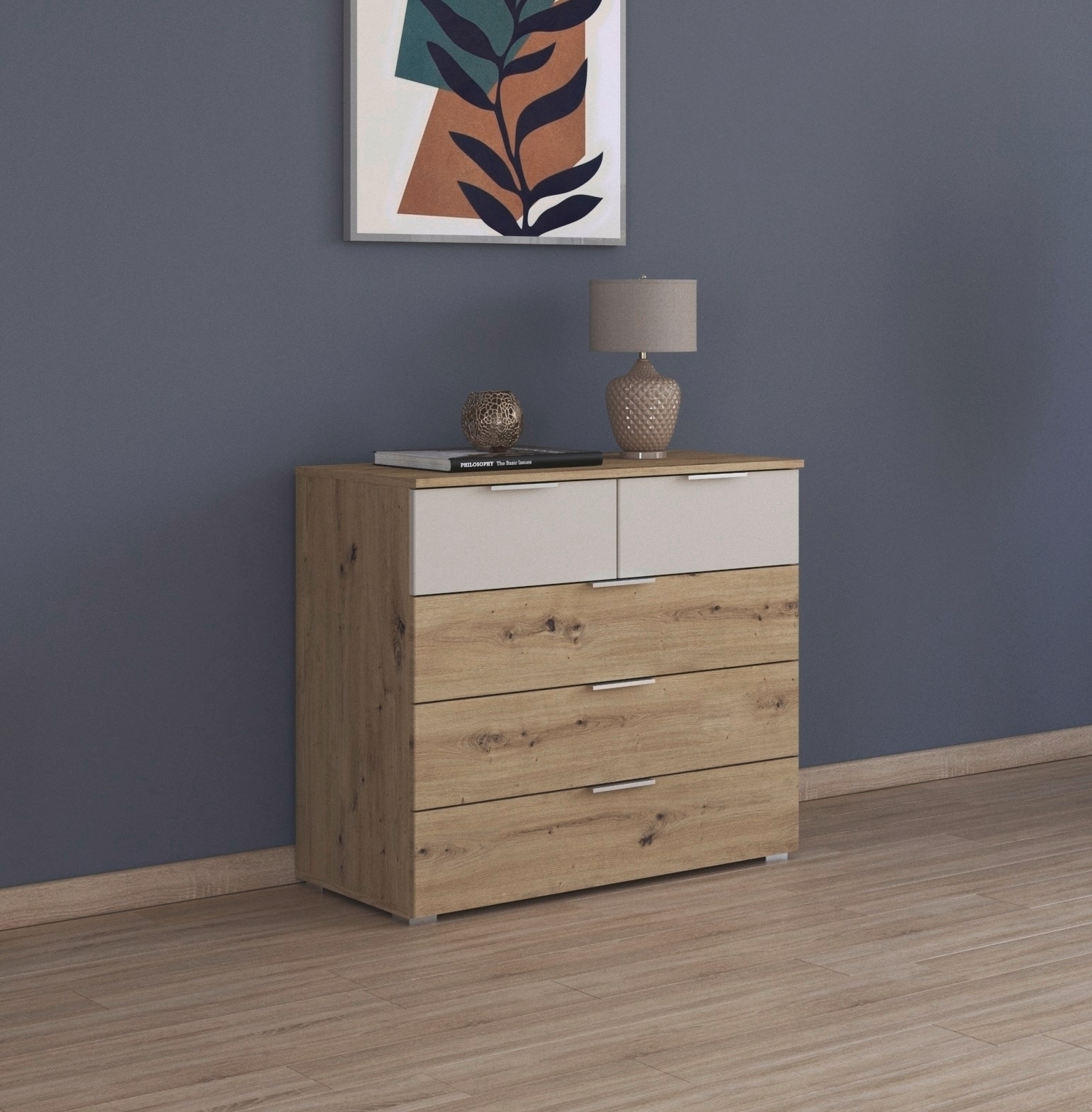 rauch Schubkastenkommode »Monza Sideboard Kommode Wäscheschrank«, mit 5 geräumigen Schubkästen in trendigen Farbkombinationen