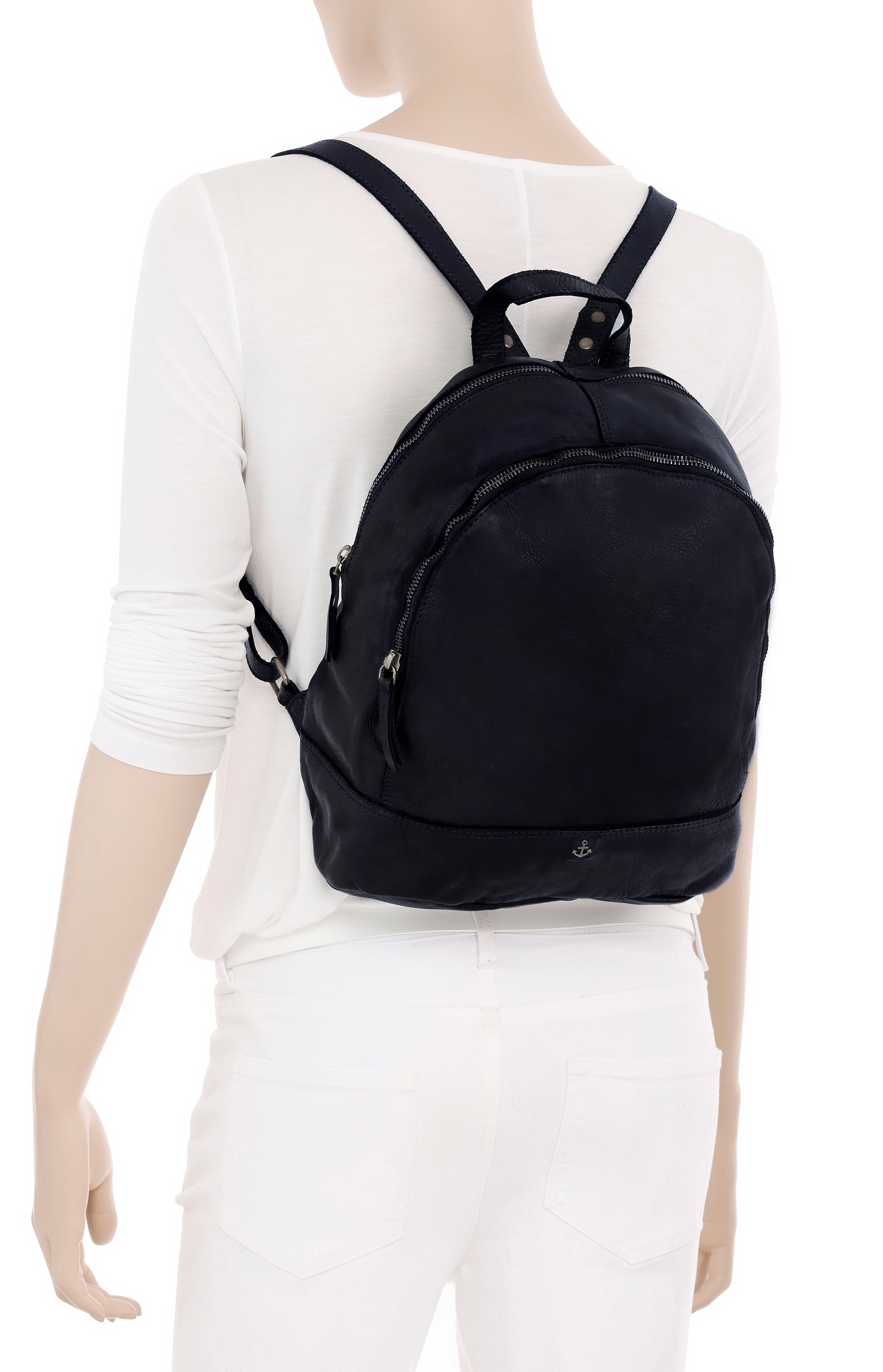 HARBOUR 2nd Cityrucksack »Meghan« aus Leder mit typischen Marken-Anker-Label und Schmuckanhänger