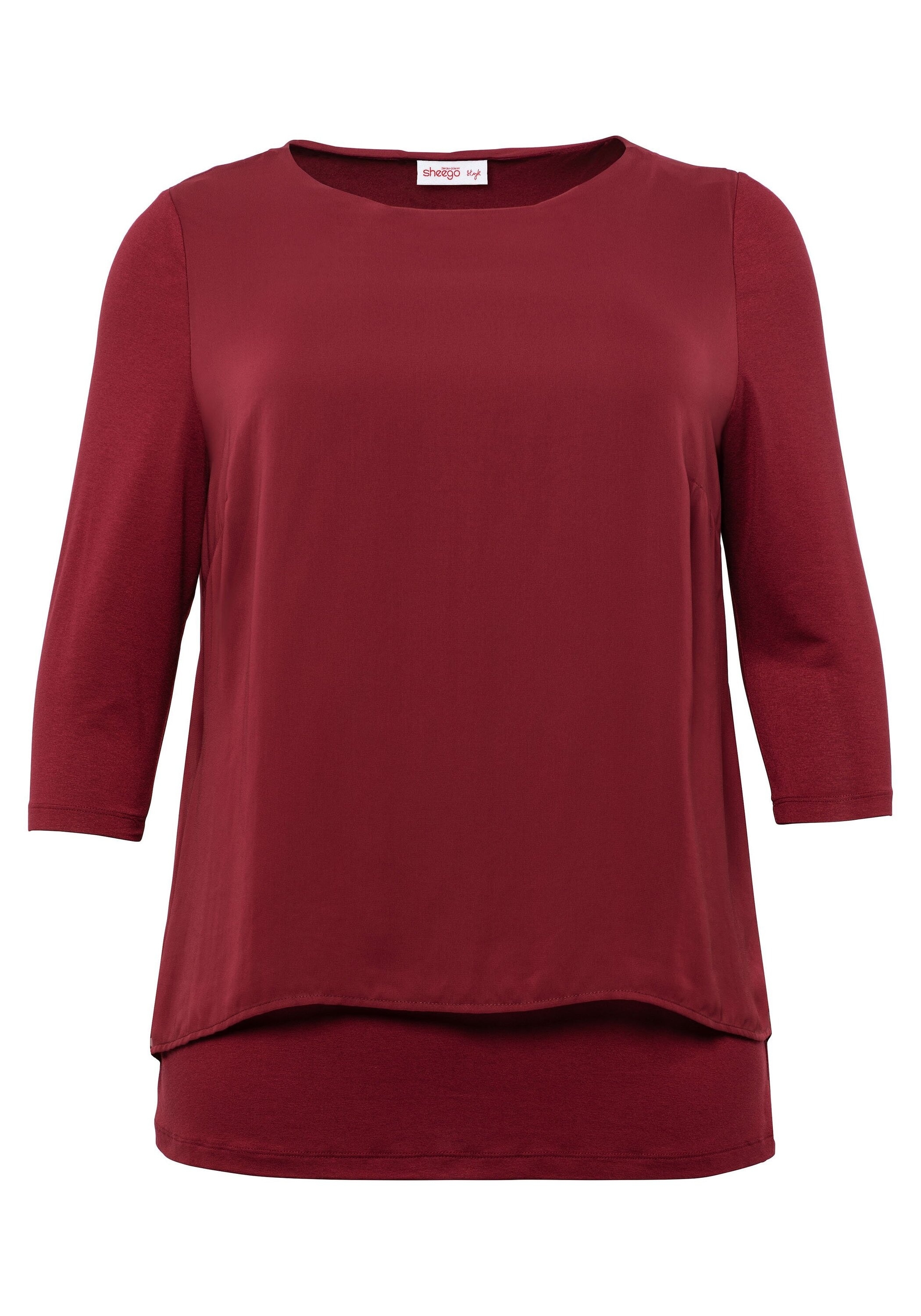 Sheego Blusenshirt »Blusenshirt in leichter A-Linie mit Zipfelsaum«, in leichter A-Linie mit Zipfelsaum