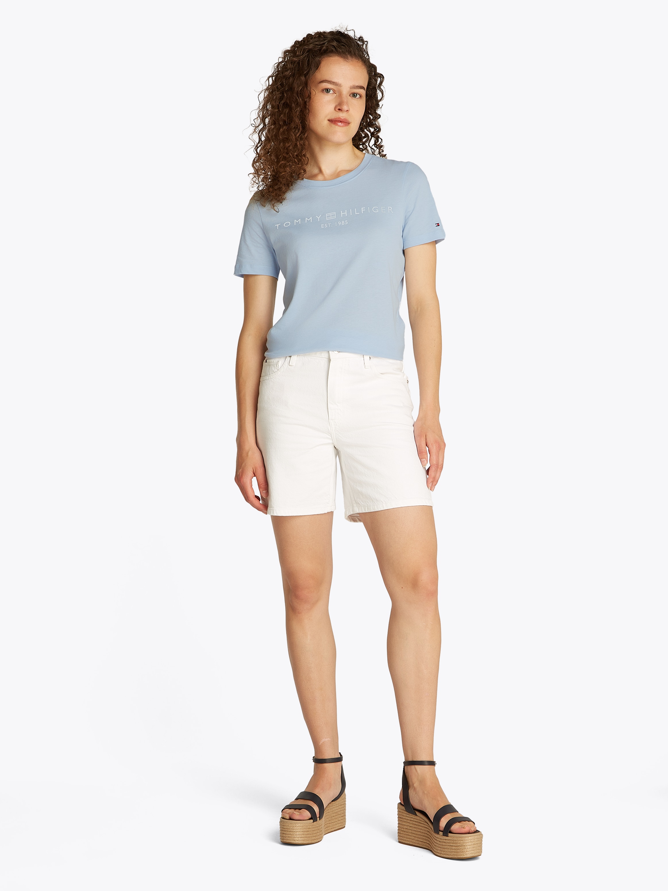 Tommy Hilfiger T-Shirt »REG CORP LOGO C-NK SS«, mit Logoschriftzug