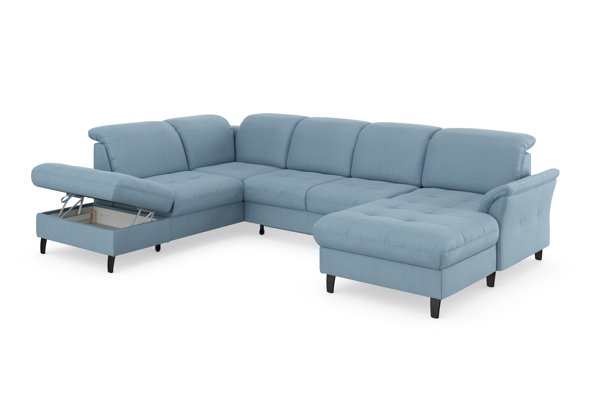 sit&more Wohnlandschaft »Maggiore U-Form«, wahlweise mit Kopfteilverstellung, Bettfunktion und Stauraum