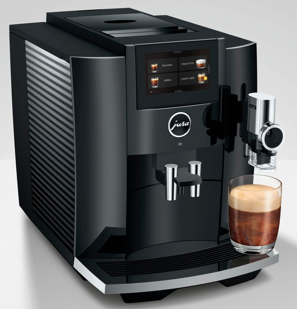 JURA Kaffeevollautomat »15482 S8 (EB), Piano Black« 27 Spezialitäten, Touch, Sweet Foam & Sirupaufsatz