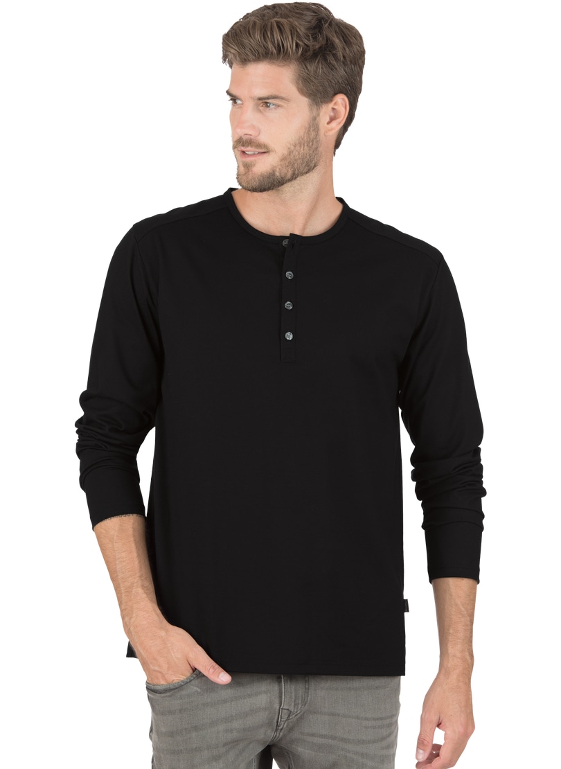 Trigema Longsleeve »TRIGEMA Langarmshirt mit Knopfleiste« 1 Stk.