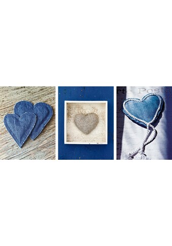 Home affaire Kunstdruck »Blue Hearts I-III«, (Set, 3 St.) kaufen