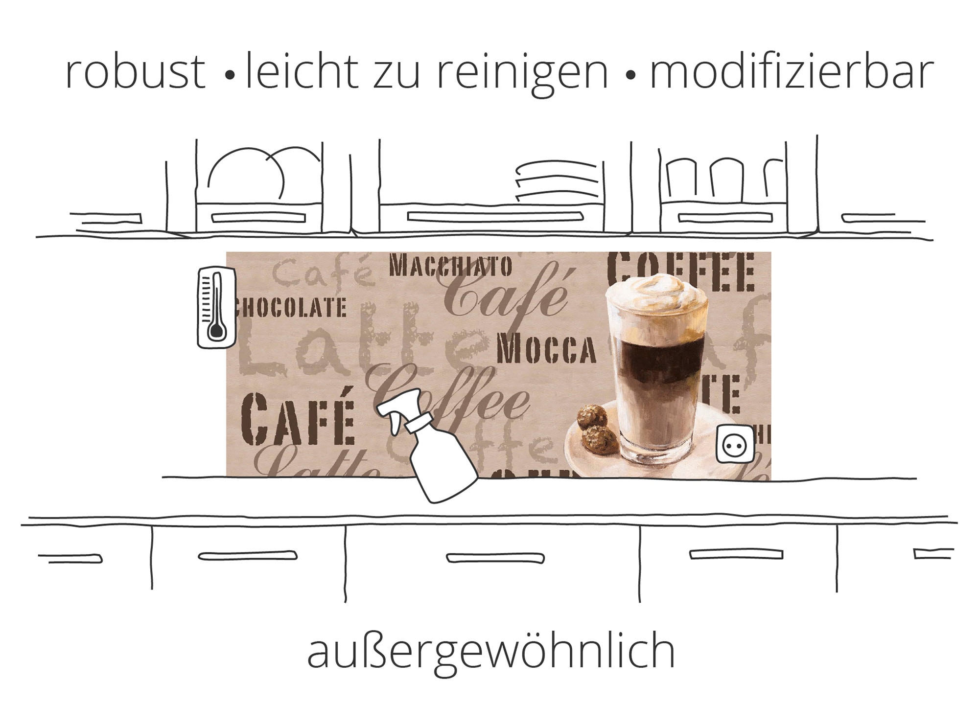 Artland Küchenrückwand »Nordseestrand auf Langeoog - Steg«, (1 tlg.), Alu Spritzschutz mit Klebeband, einfache Montage