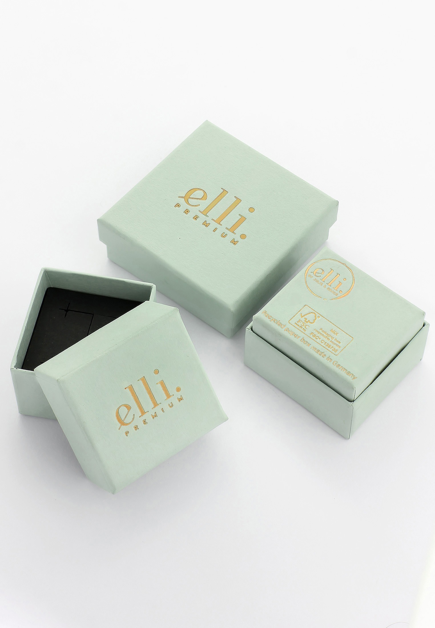 Elli Premium Kette ohne Anhänger »Halskette Satin Choker Amazonit Mondstein 925 Sterling Silber vergoldet«